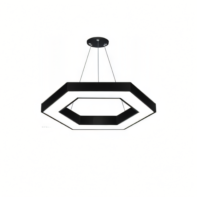 Sleek and Geometric Hanging Profile Chandelier