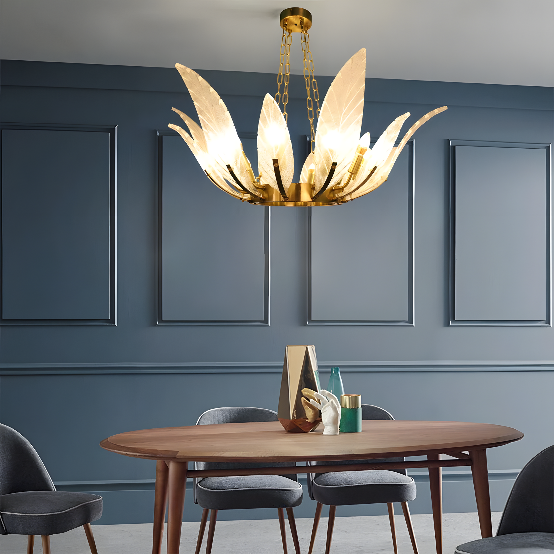 Warm Ambient Glow of Lotus Leaf Chandelier Lighting