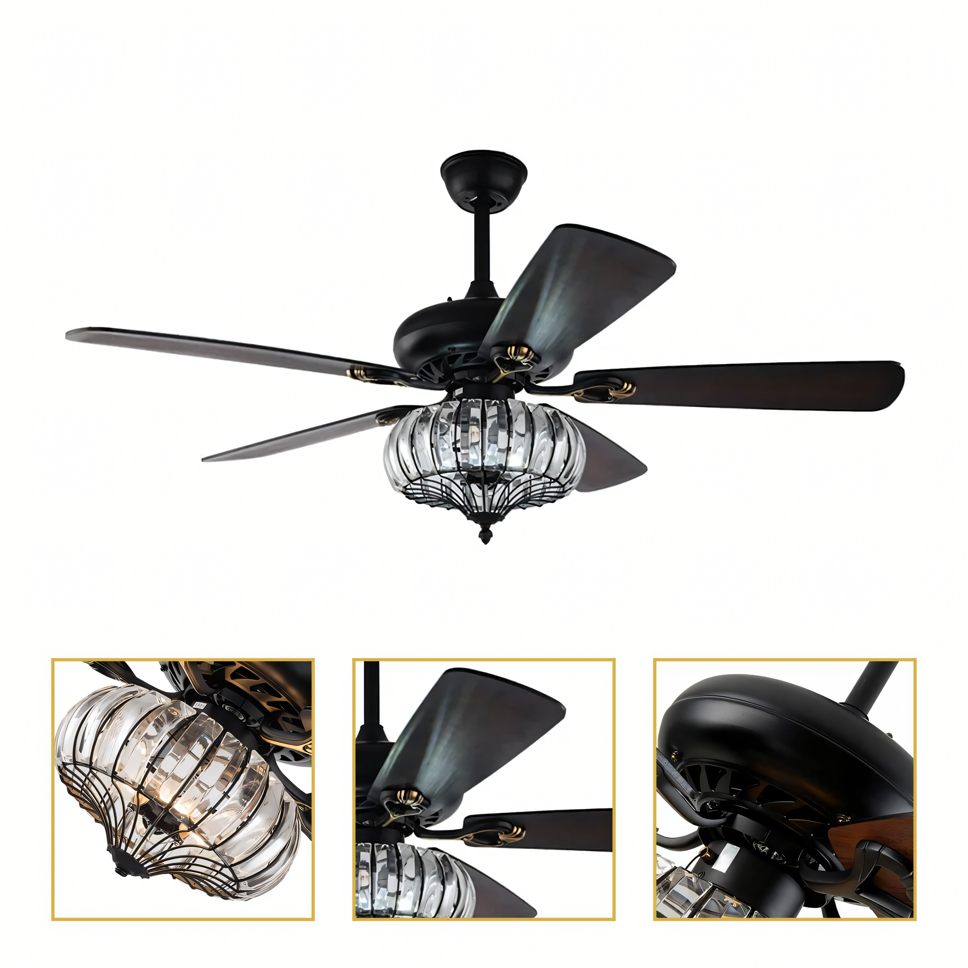 Timeless crystal chandelier fan for luxurious living spaces