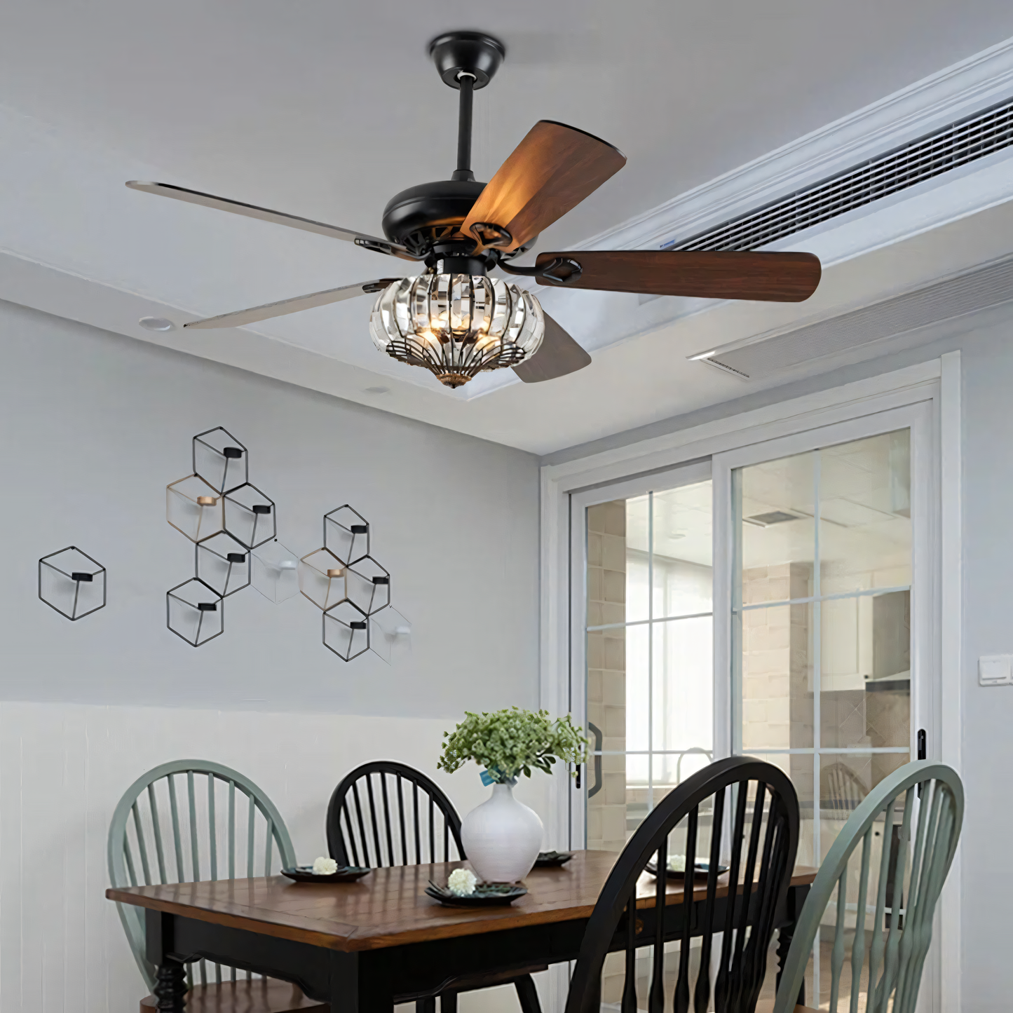 Elegant and powerful 48-inch crystal ceiling fan