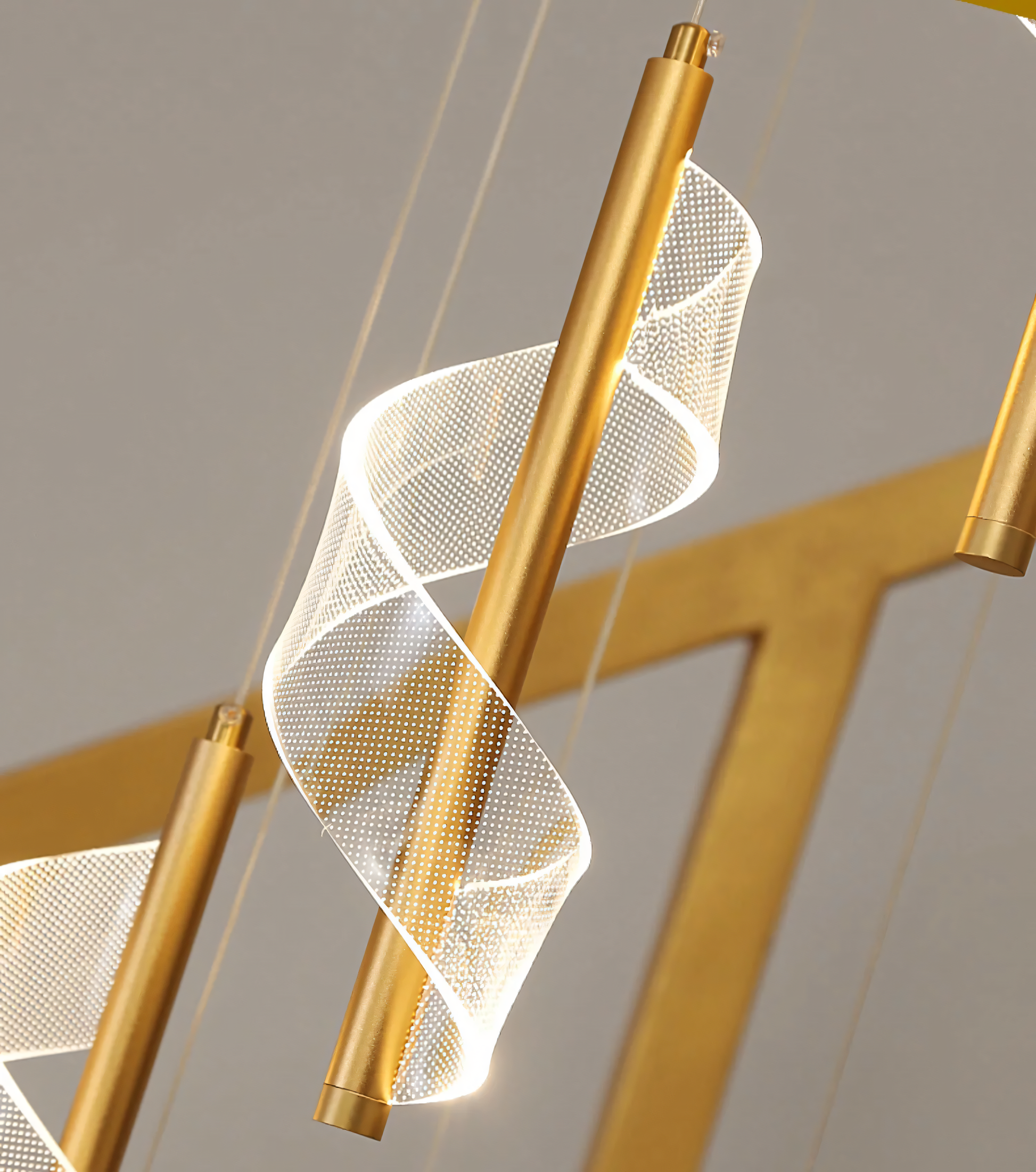 Expertly crafted LED curl chandelier with elegant grandeur