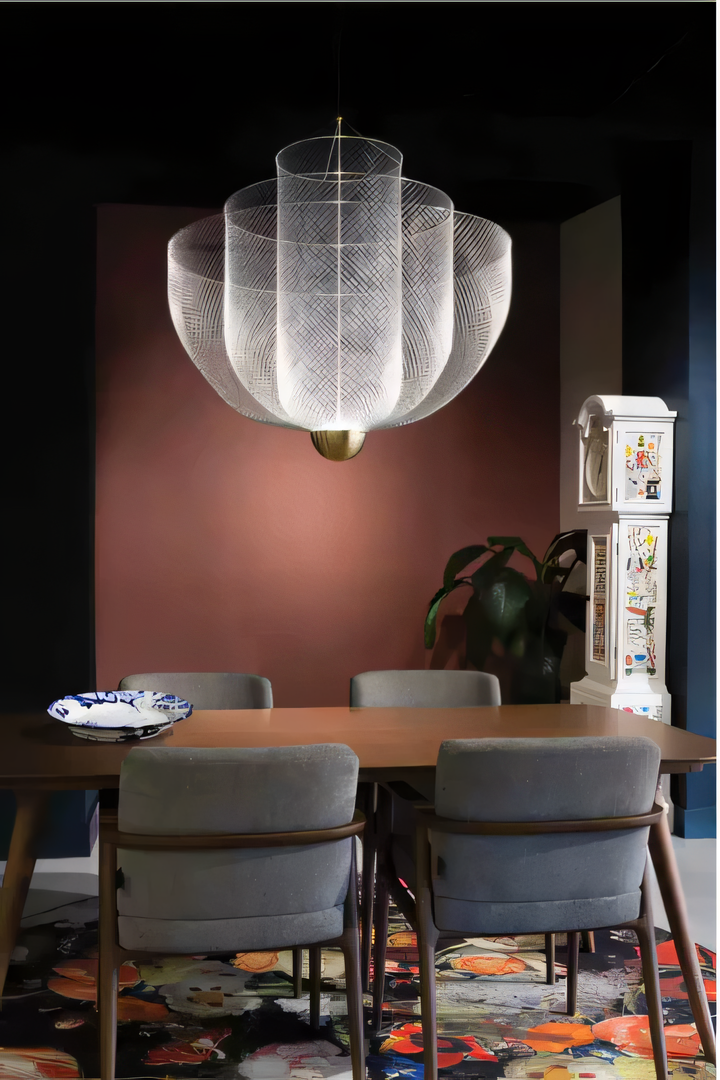 Urban chic metal mesh chandelier for modern living spaces