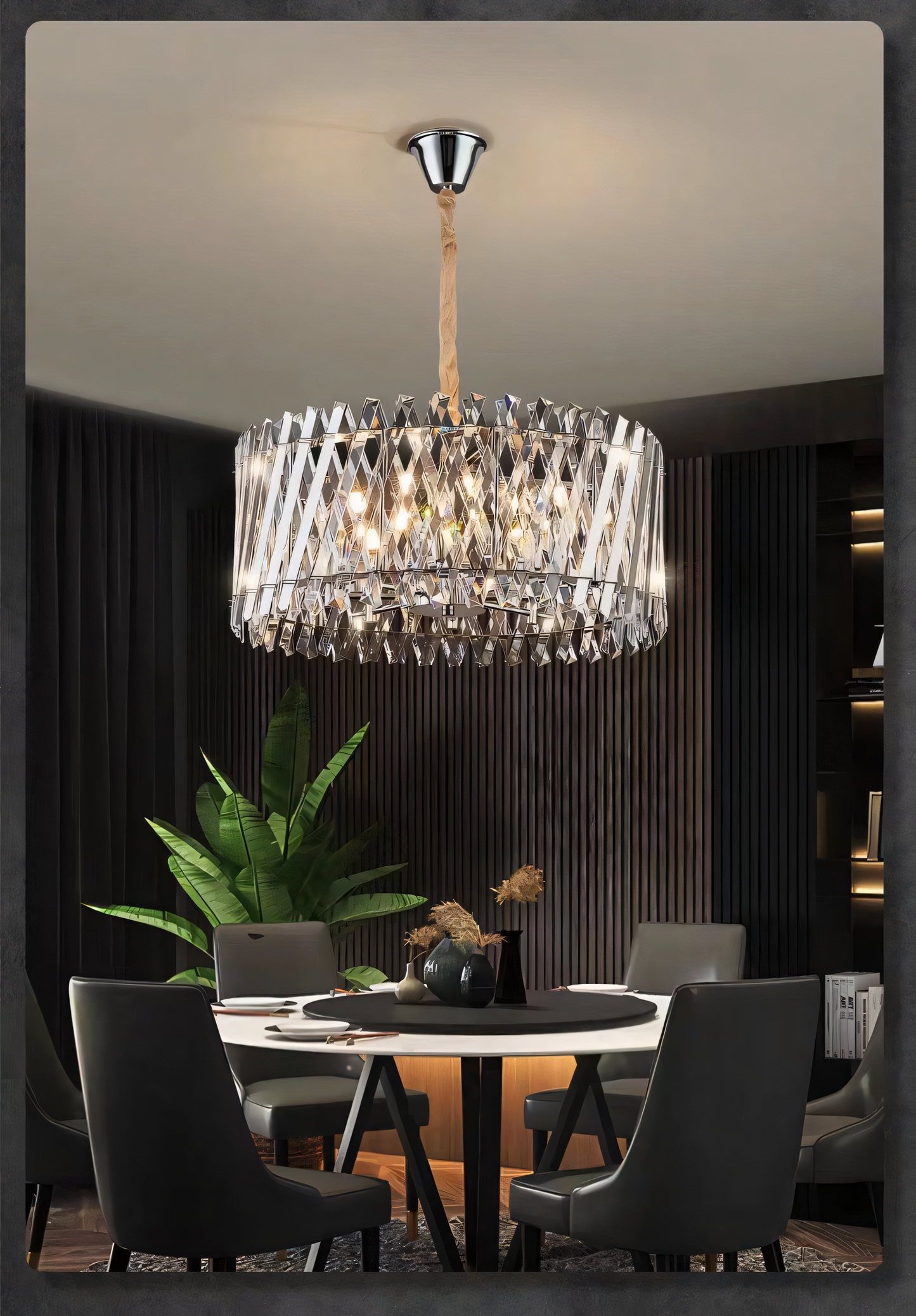 Transform your space into a modern fairytale with the 600mm Gold Crystal Pendant Chandelier. Cascading crystals and warm LED light create a magical ambiance.