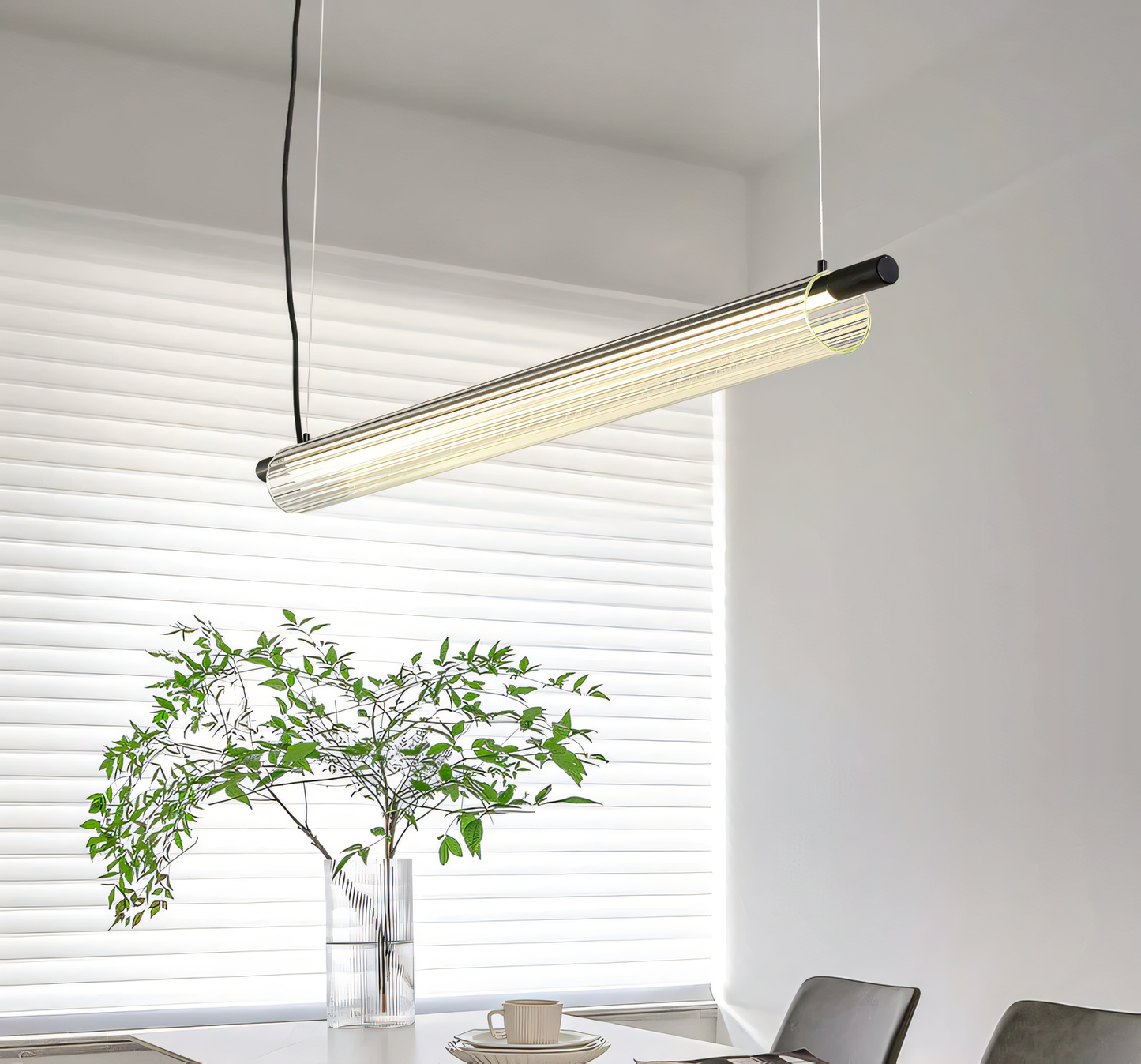 Sleek and Minimalist LED Chandelier for Modern Apartments