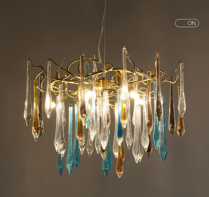 Mesmerizing interplay of light and crystal in contemporary chandelier