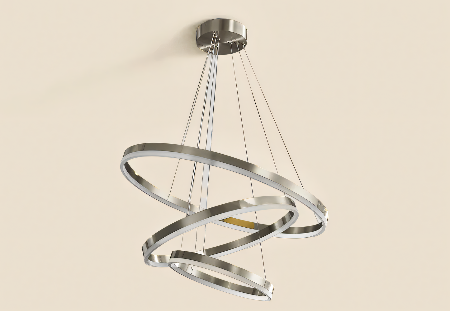 Modern minimalism meets functionality with the 3-Light 800mm Ring Silver LED Chandelier, ideal for modern homes.