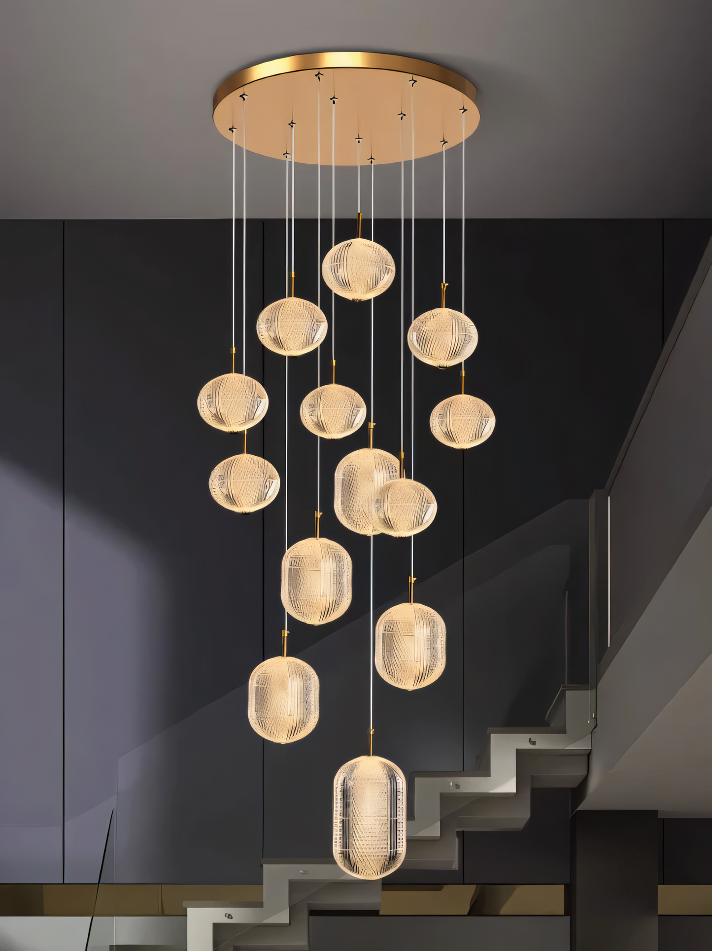 16-Light LED Double Height Stair Chandelier