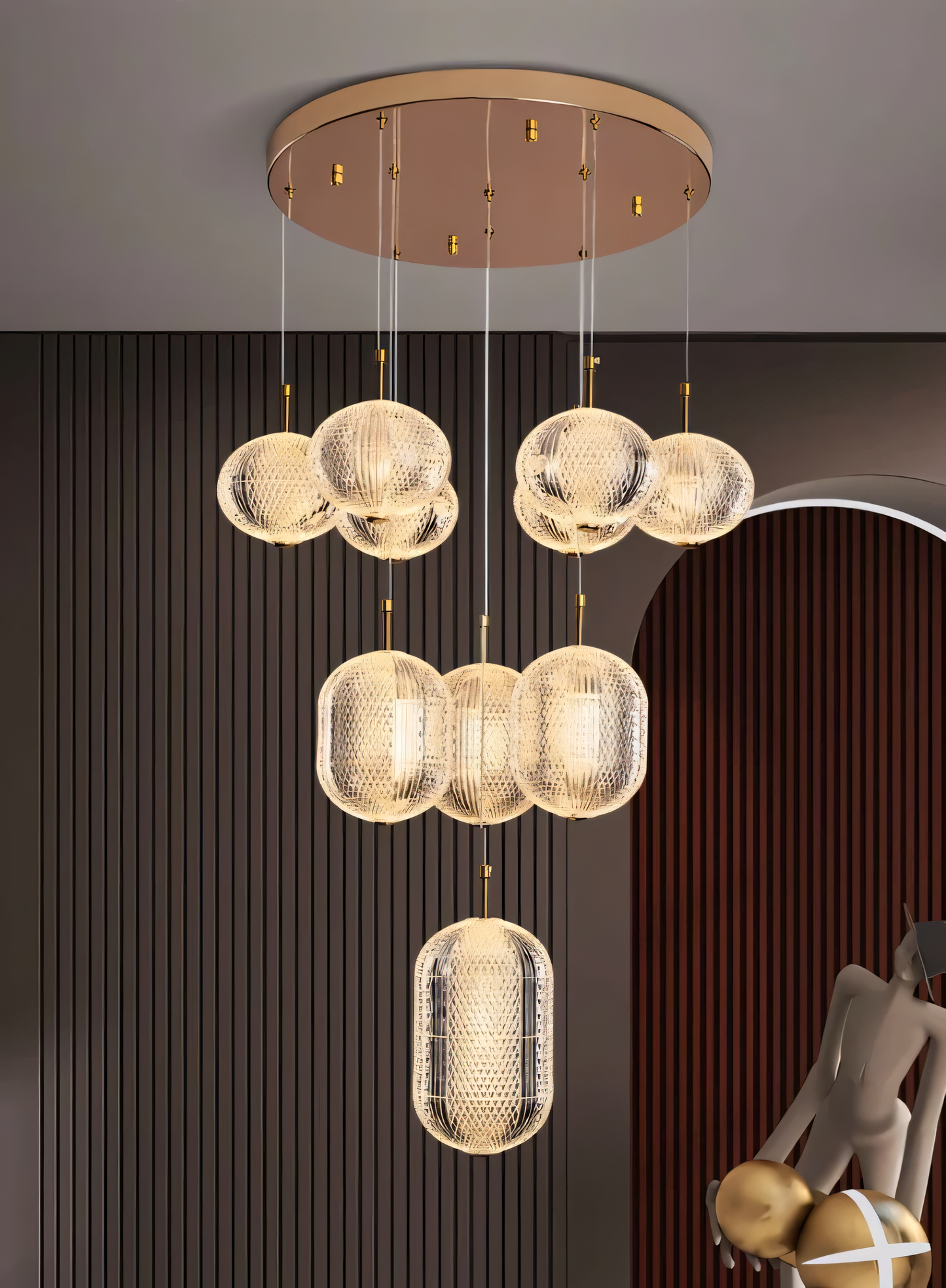 16-Light LED Double Height Stair Chandelier