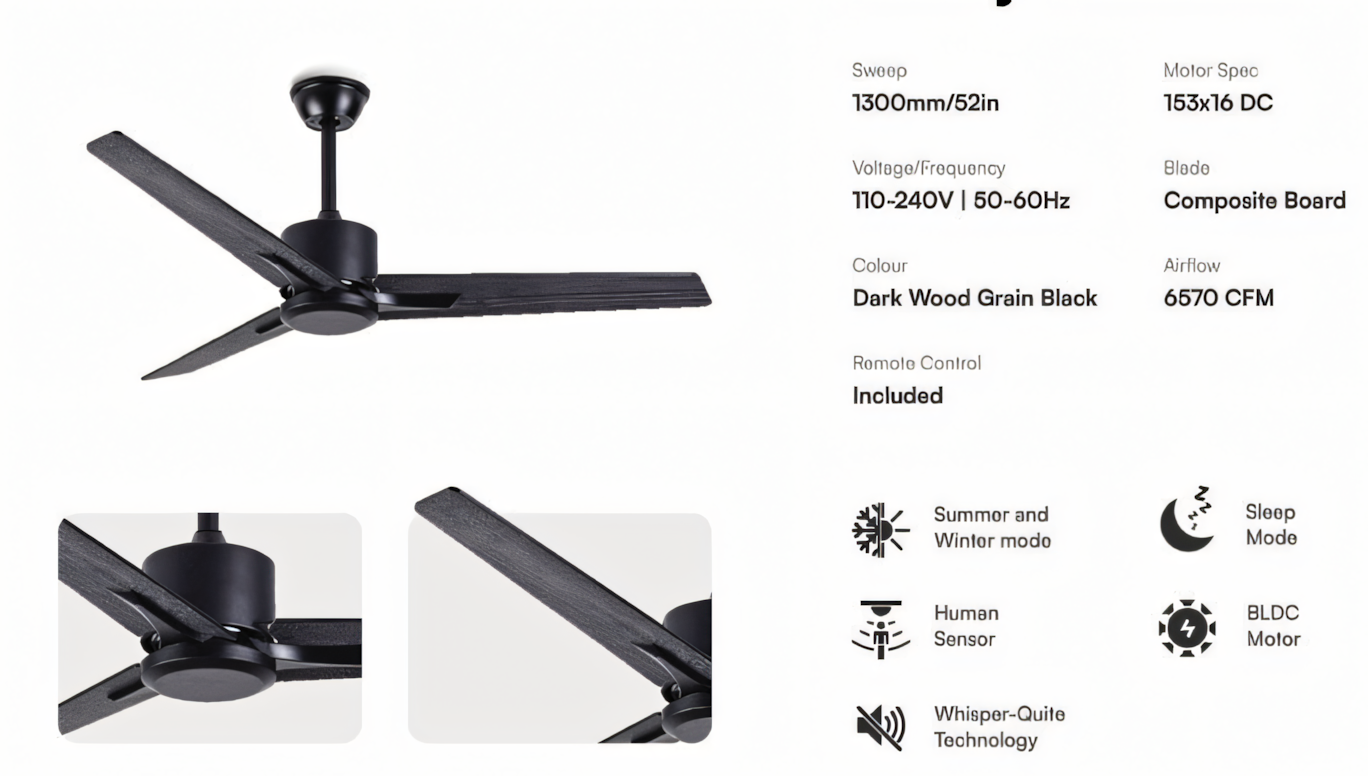 Smoky Serenade Ceiling Fan