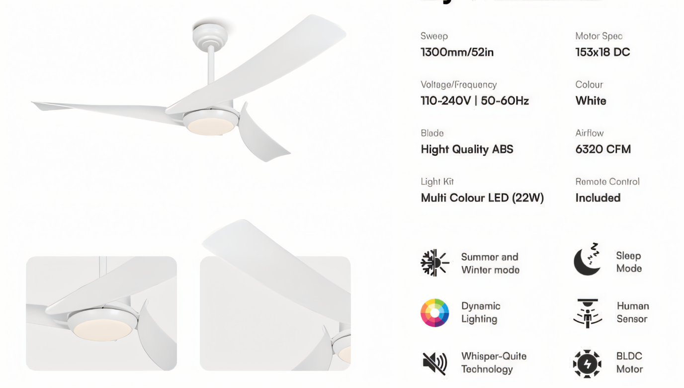 Icy Whirwind Ceiling Fan