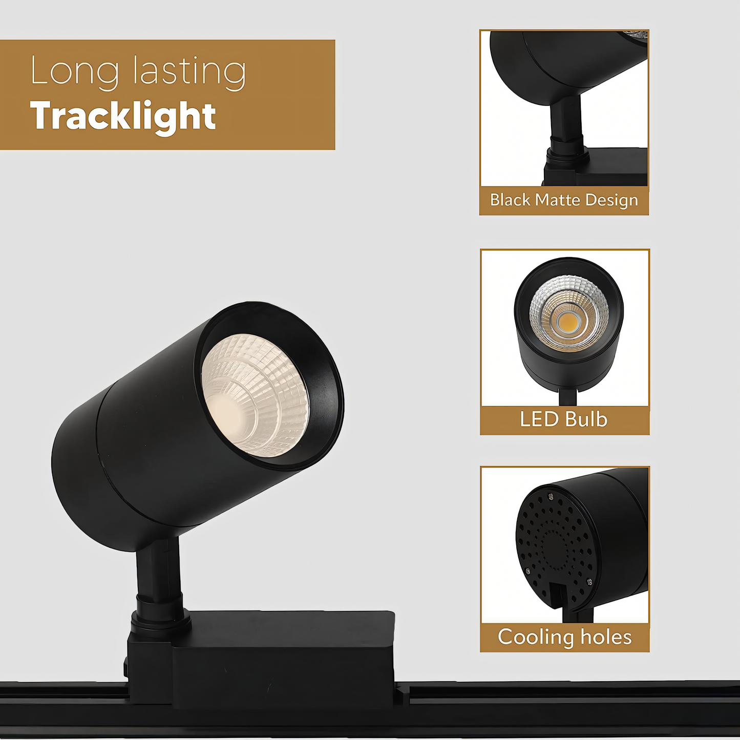 Track Light Cylindrical LED COB Spotlight