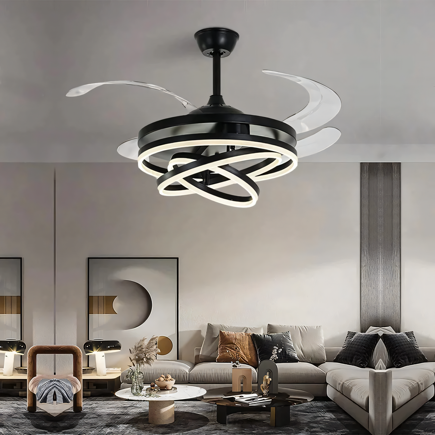 Multifunctional chandelier fan for modern living spaces