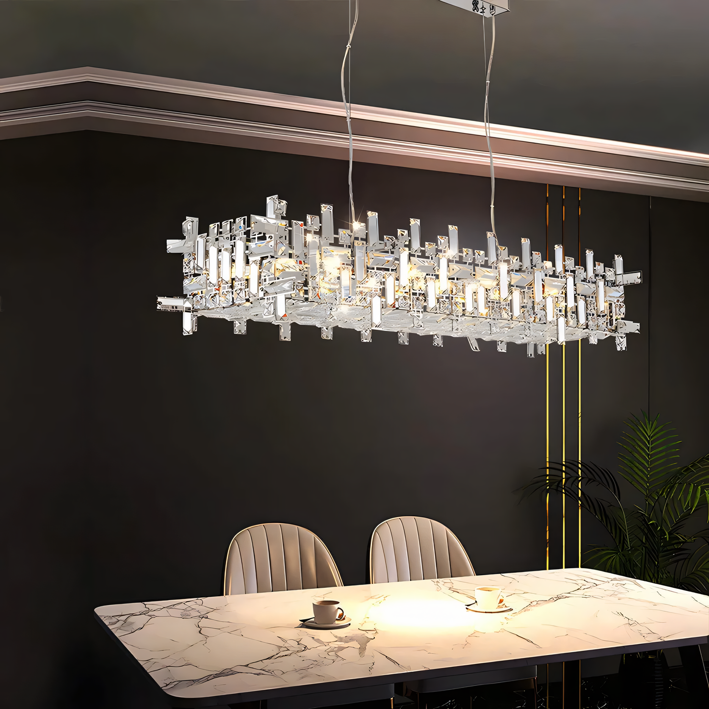 Captivating Modern Bergamot-Inspired Crystal Chandelier