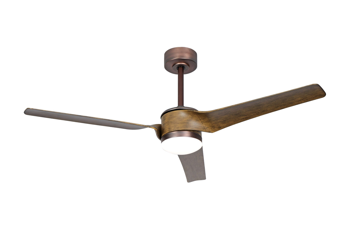 Walnut Wonder Ceiling Fan showcasing rich, natural wood grain blades