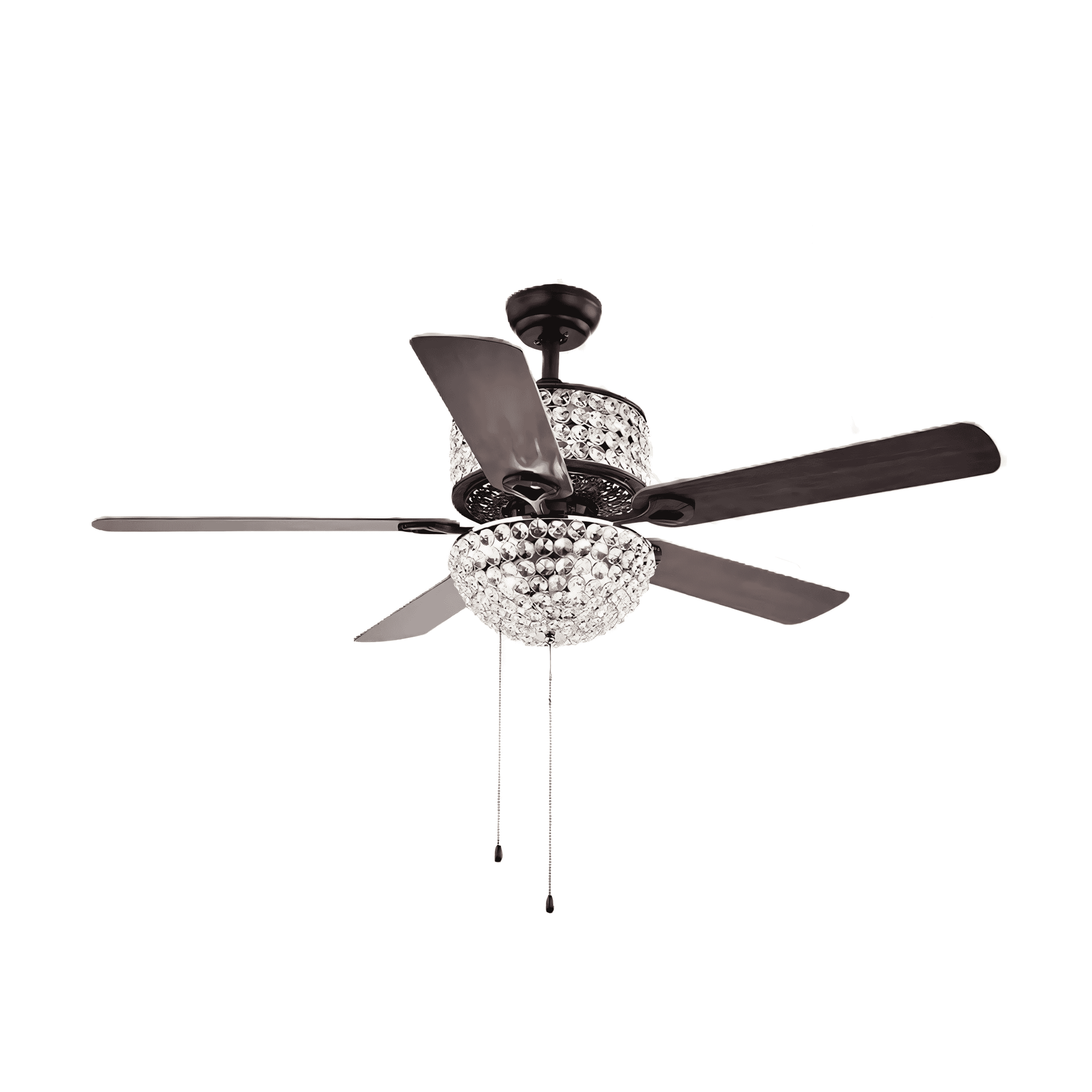 Elegant chandelier with rotating fan blades