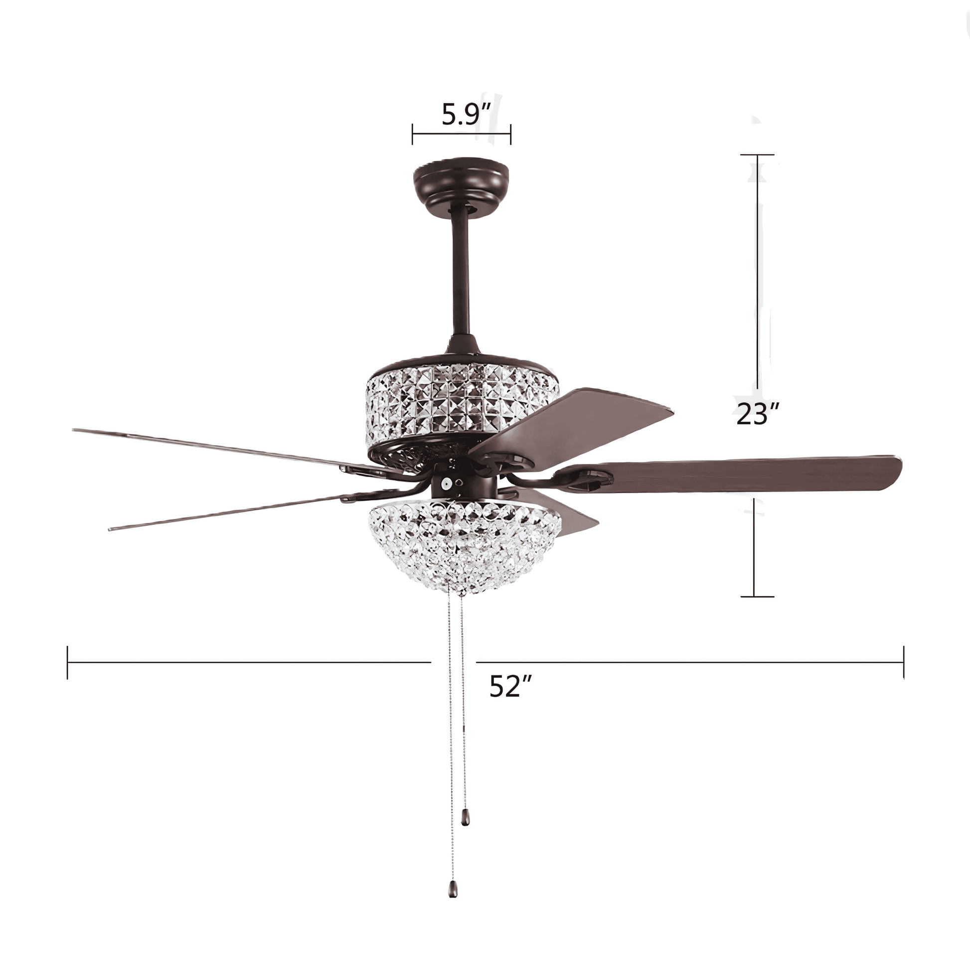 Remote-controlled chandelier fan