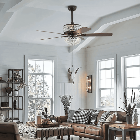 Regal crystal chandelier ceiling fan