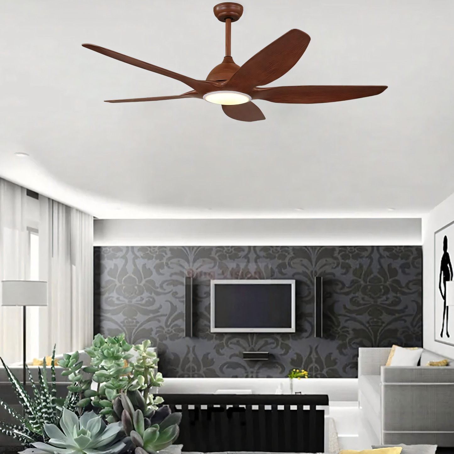 Timber glow fan, blending nature and modernity