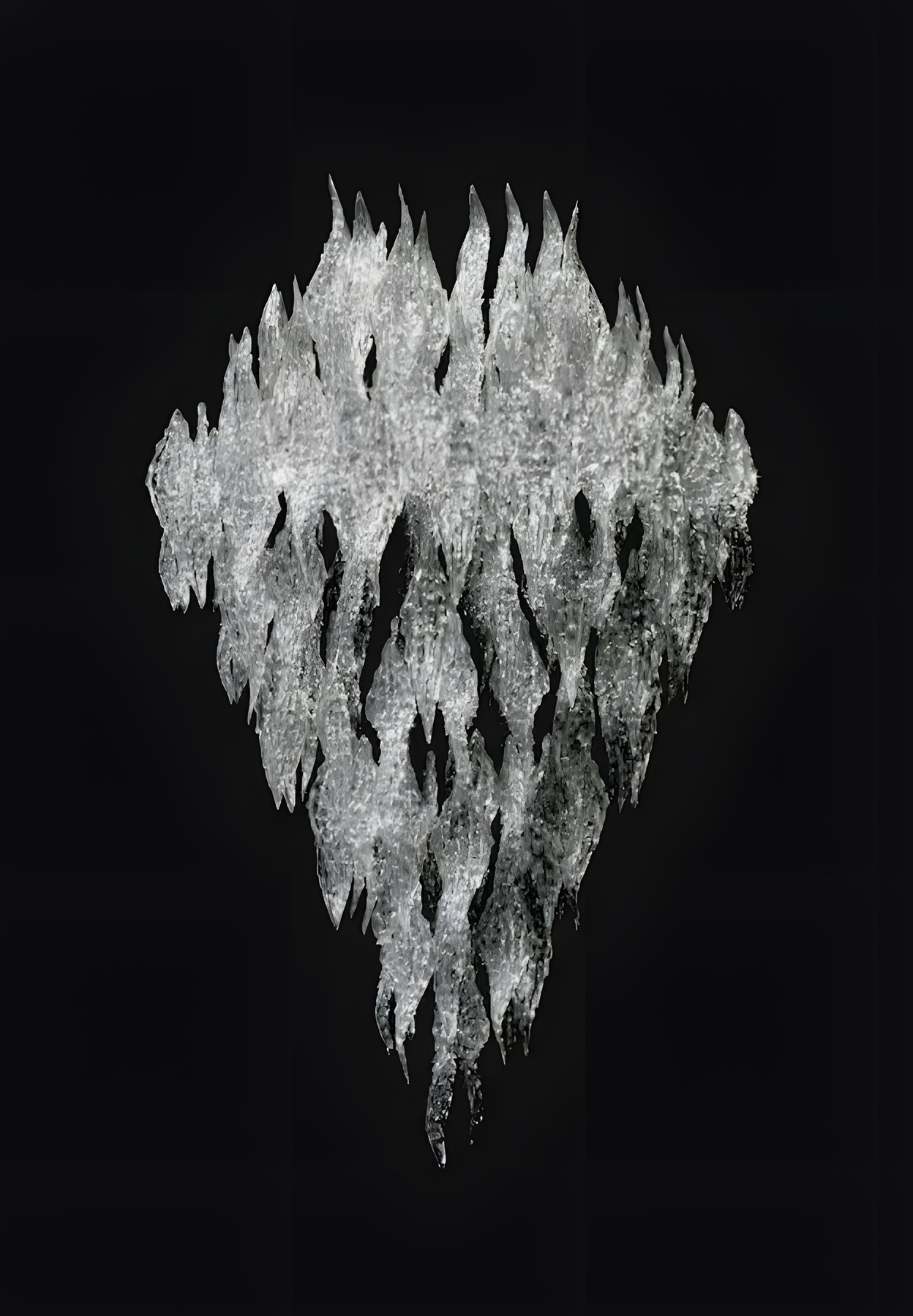 Impressive scale and size of the Icy Frosted Leaves Glass Chandelier, a focal point