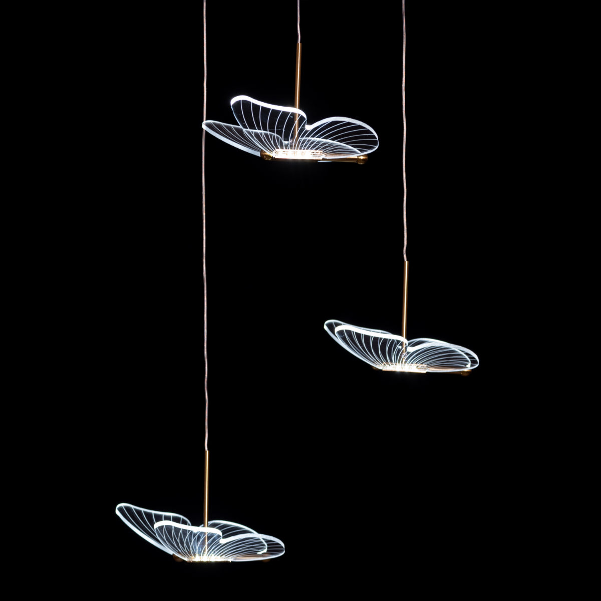 Butterfly Kisses (Medium, Gold, Dimmable LED with Remote Control) Chandelier