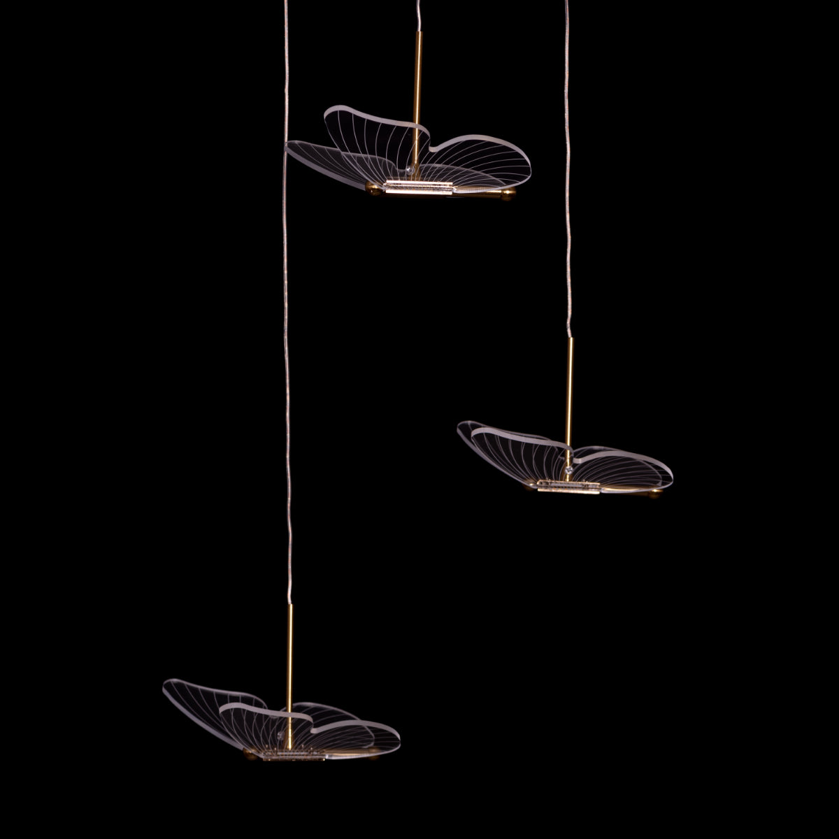 Butterfly Kisses (Medium, Gold, Dimmable LED with Remote Control) Chandelier