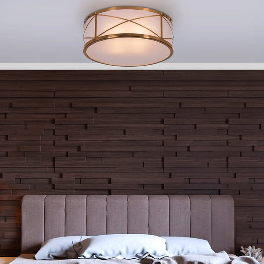 Elegant gold ceiling light enhancing modern interiors.