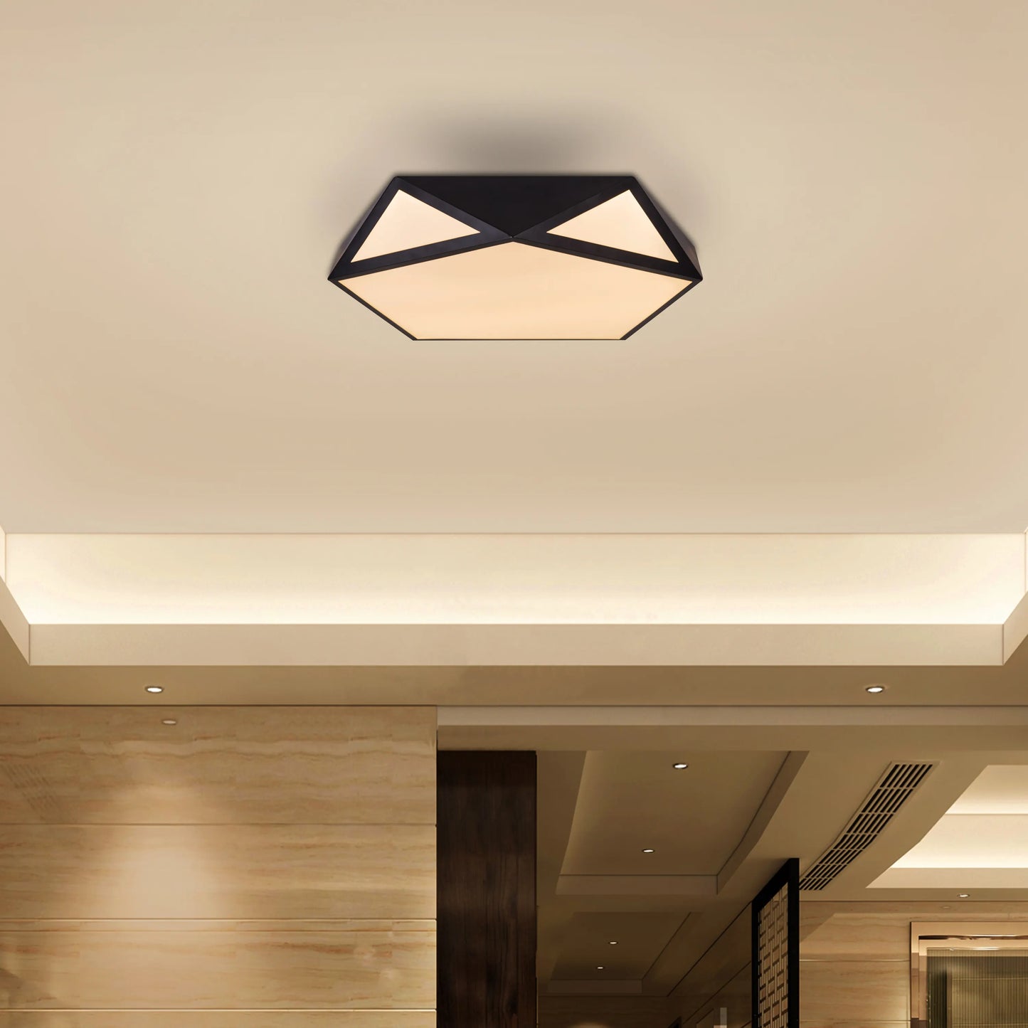 Close-up of Give A Little Ceiling Light showcasing its minimalist black finish