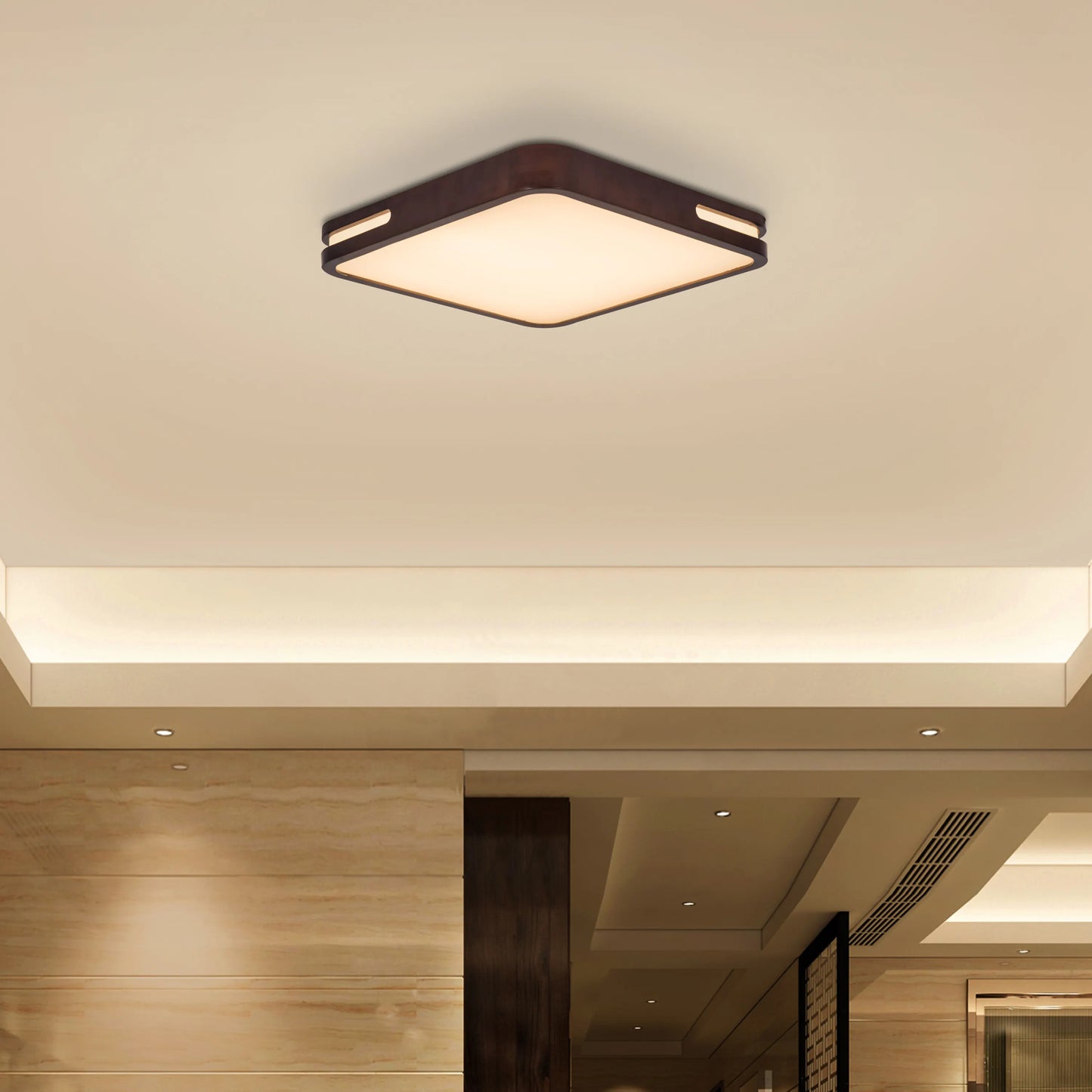 Do You Believe (Wooden, Dimmable LED With Remote Control, Wood Finish) Ceiling Light