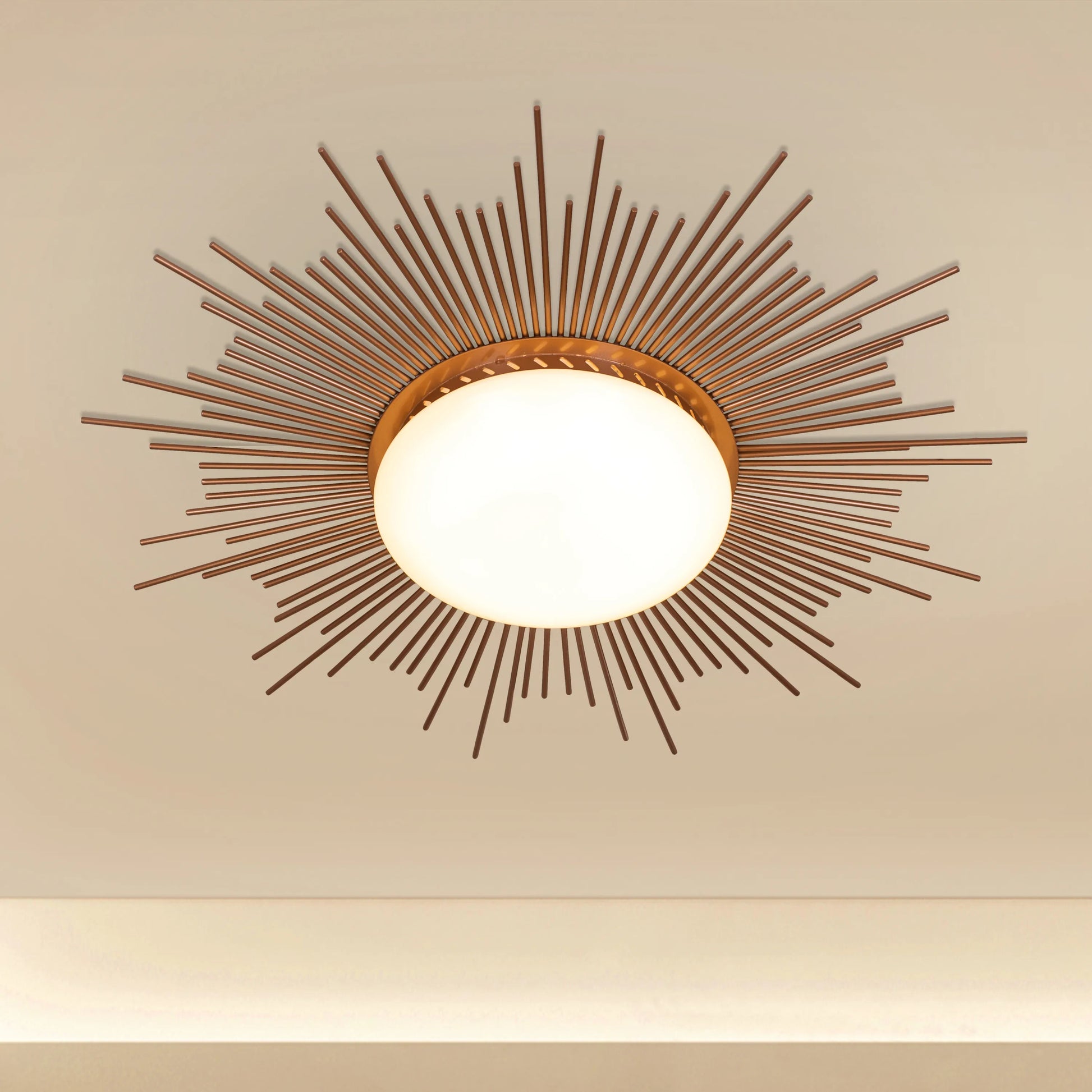 Sunshine Gold Ceiling Light with circular design, featuring 3 Color LED technology offering warm, natural, and cool white illumination options in a luxurious gold finish.