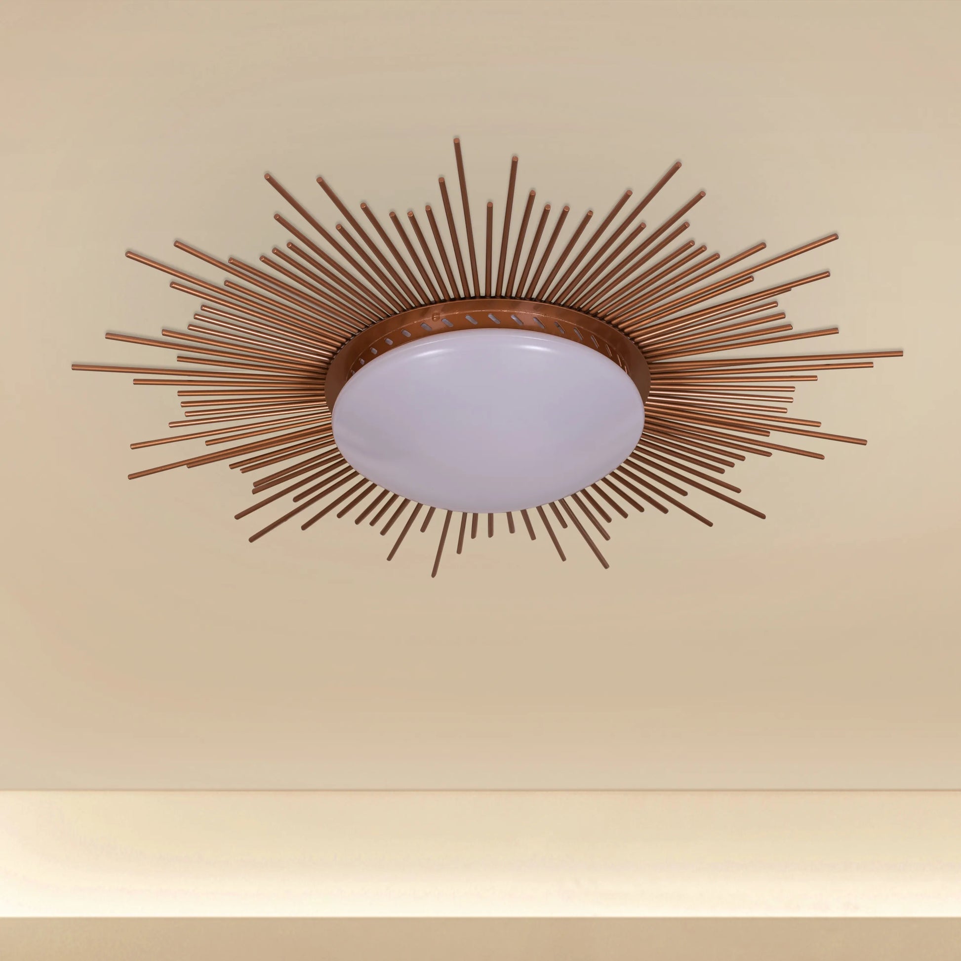 Sunshine Gold Ceiling Light with circular design, featuring 3 Color LED technology offering warm, natural, and cool white illumination options in a luxurious gold finish.