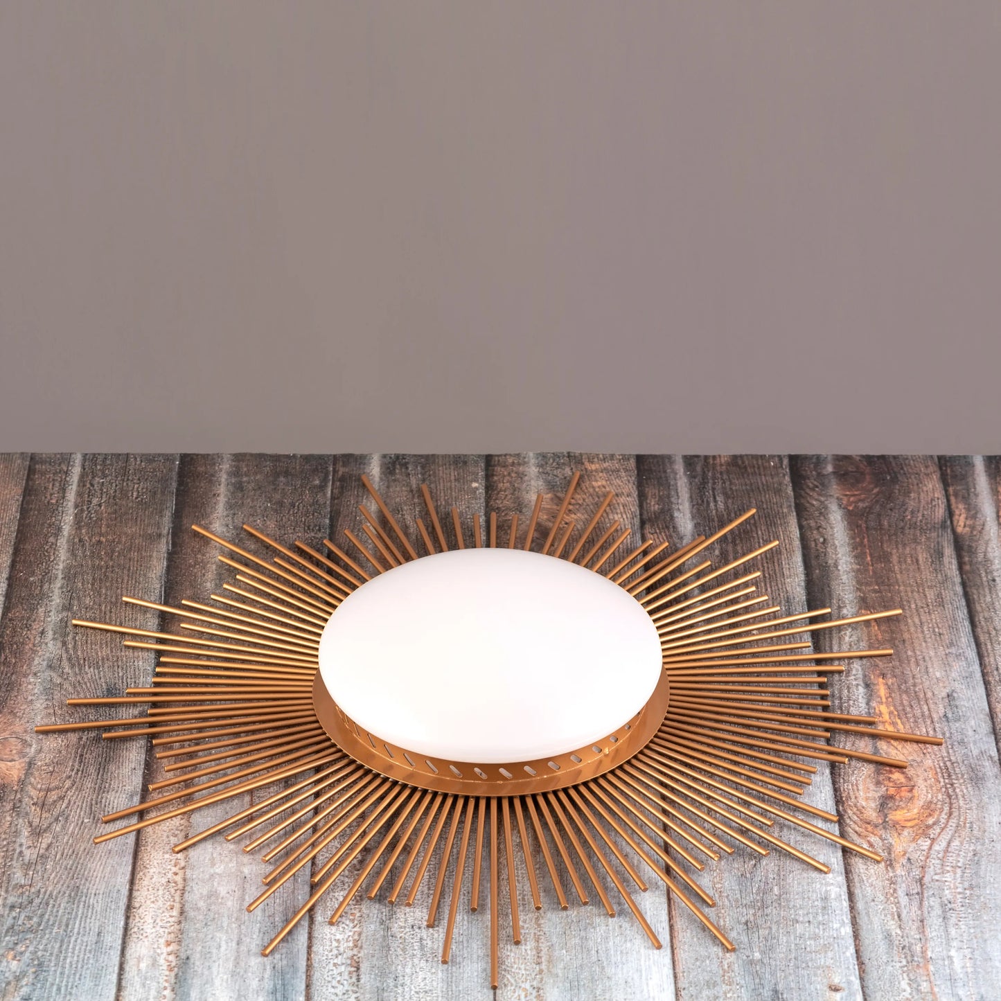 Sunshine Gold Ceiling Light with circular design, featuring 3 Color LED technology offering warm, natural, and cool white illumination options in a luxurious gold finish.