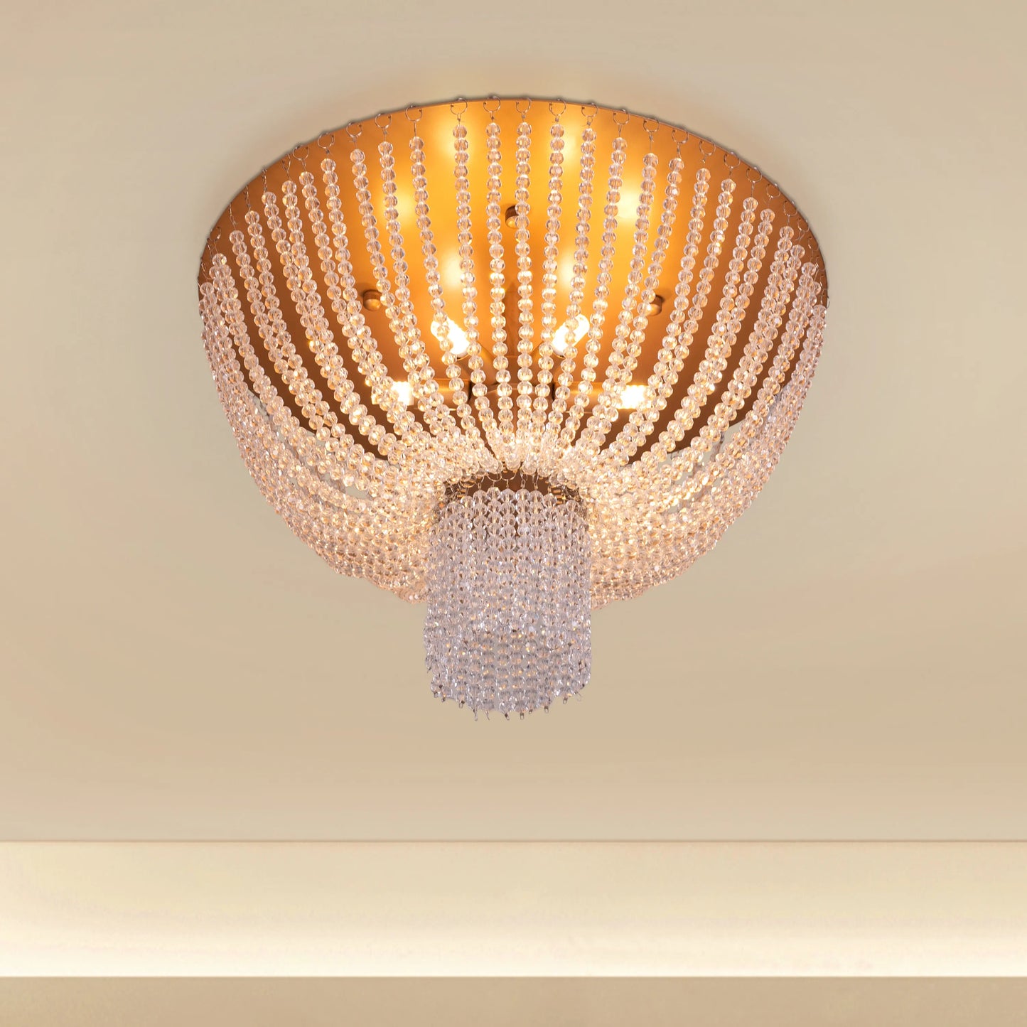 Warm Embrace (Gold) Crystal Ceiling Light