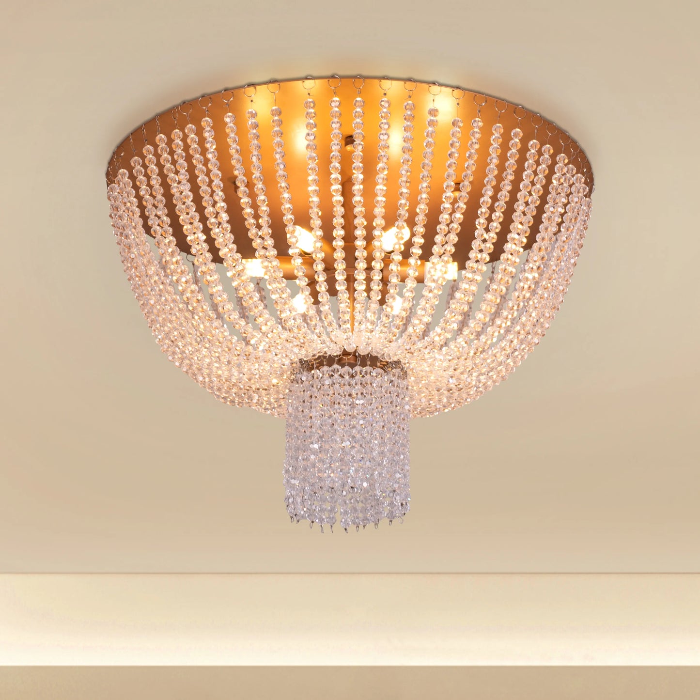 Warm Embrace (Gold) Crystal Ceiling Light