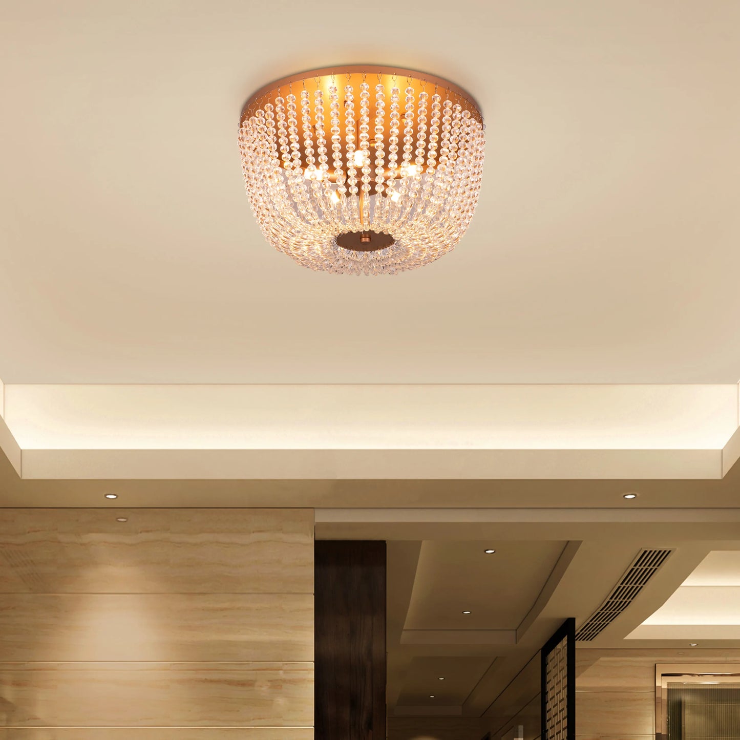 Embraced (Gold) Crystal Ceiling Light