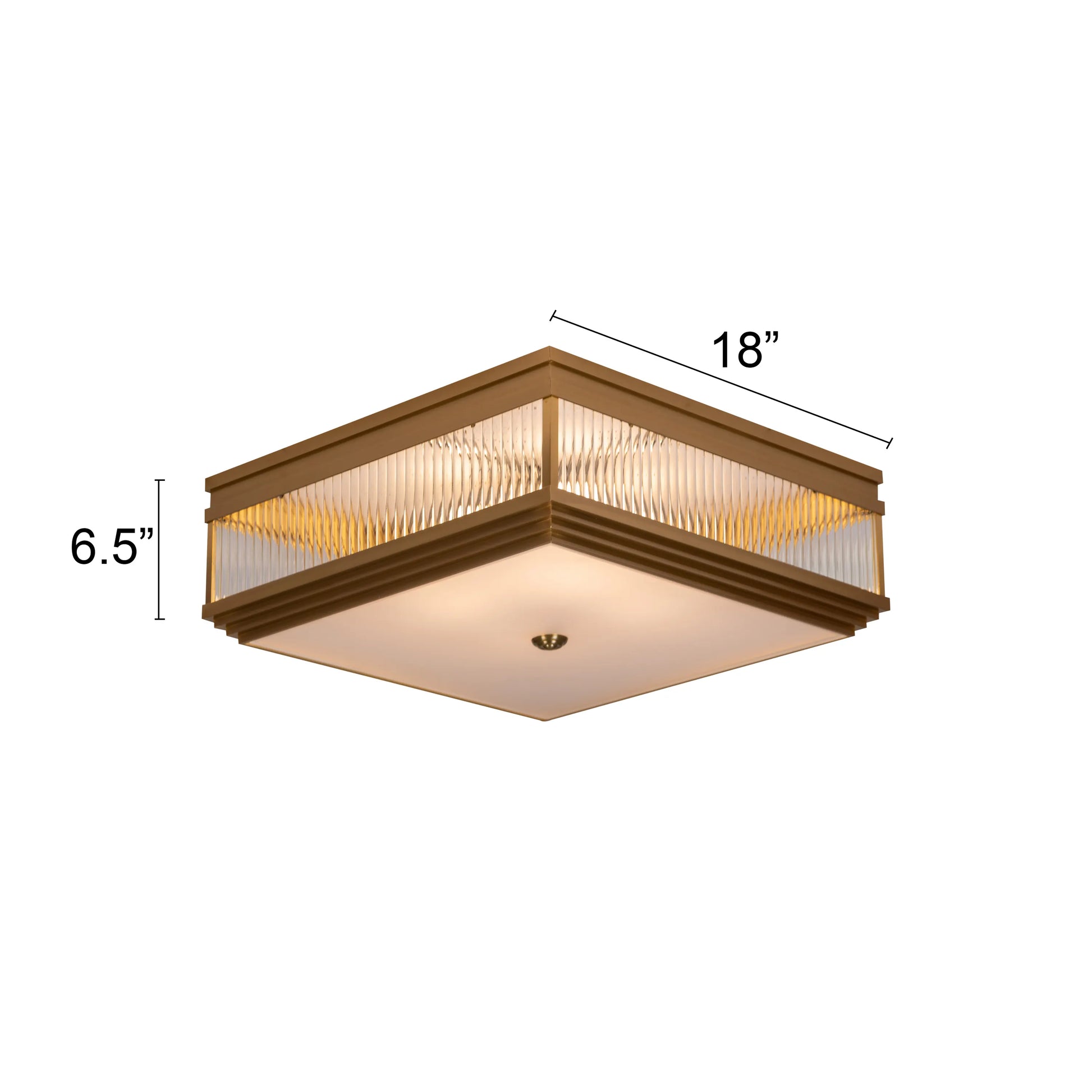 Live & Learn Gold Ceiling Light casting a warm glow in an elegant living room