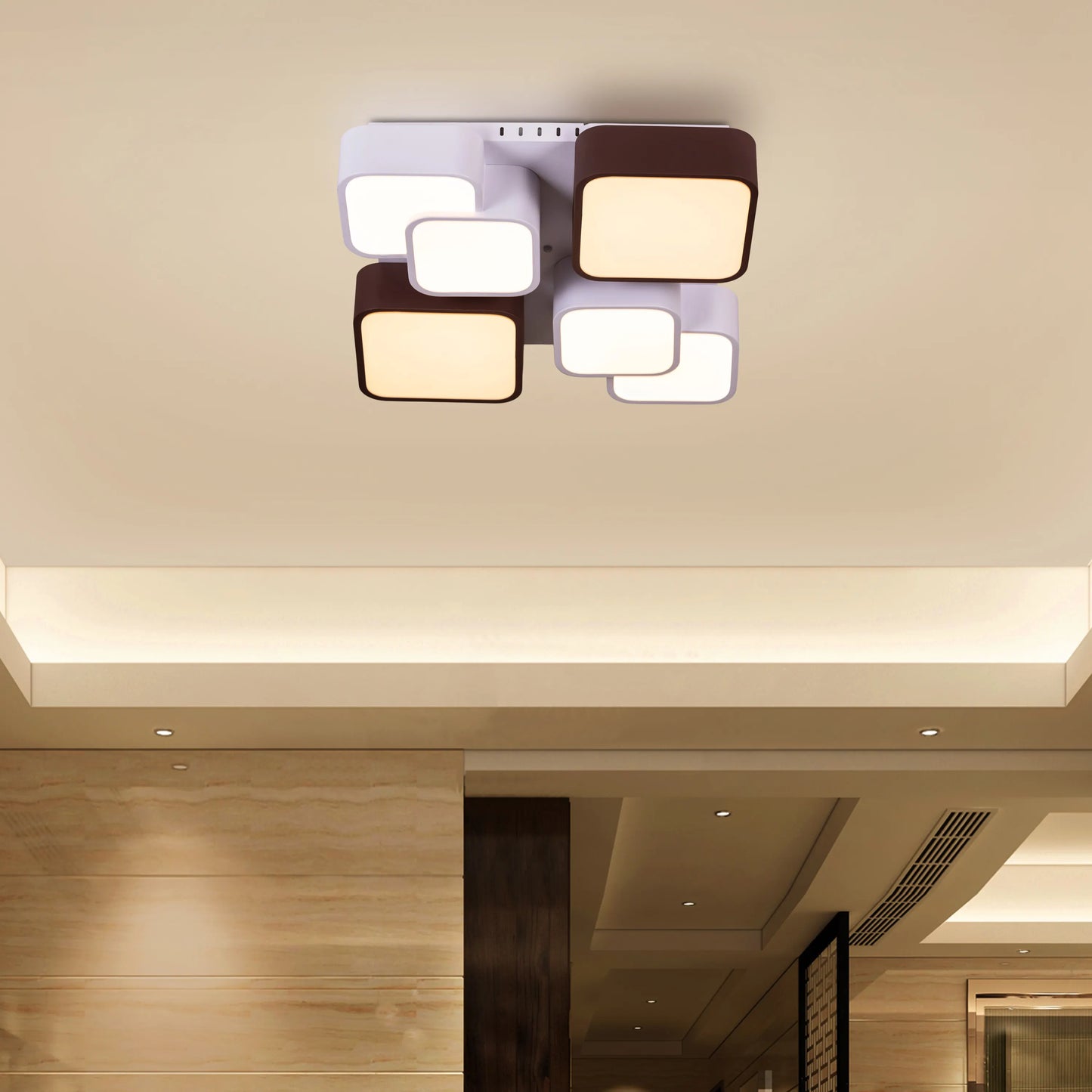 Cold Wave ceiling light with dimmable LED feature.