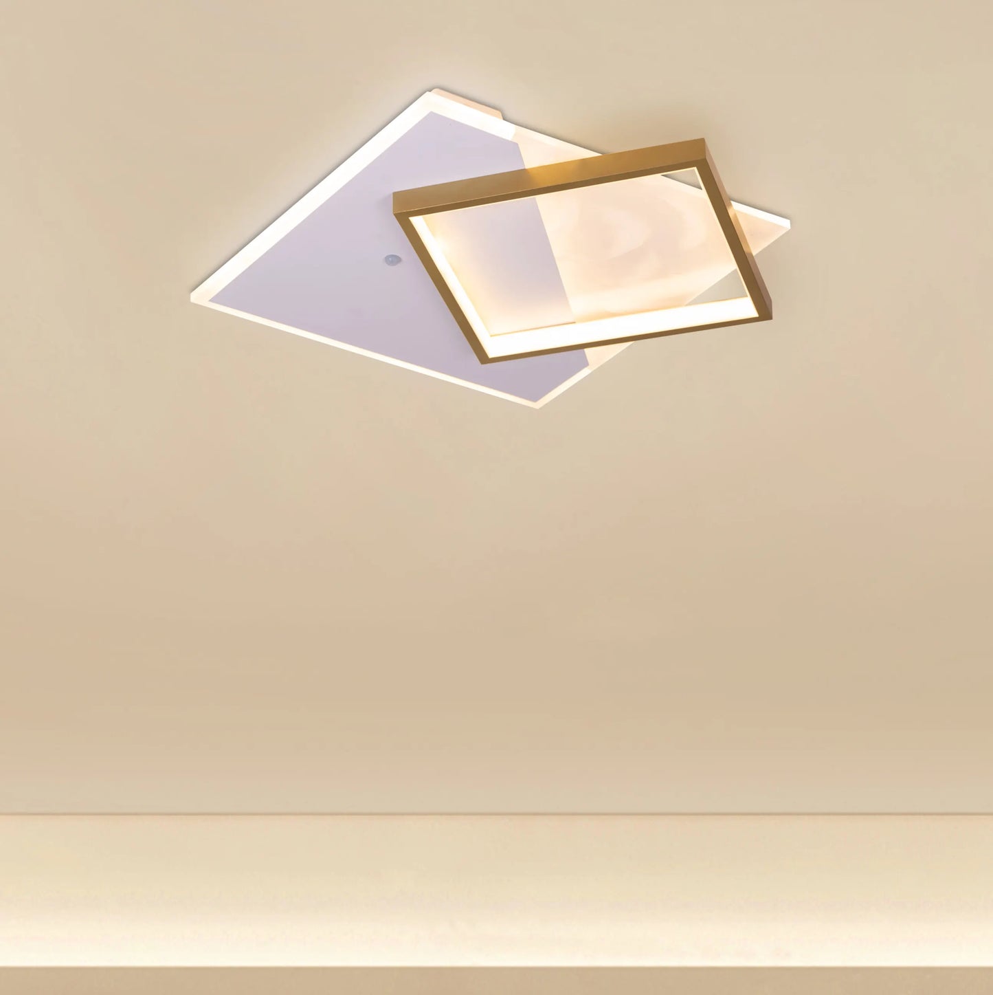 Middle Of Never gold dimmable LED ceiling light with remote