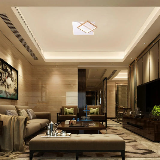 Middle Of Never gold dimmable LED ceiling light with remote