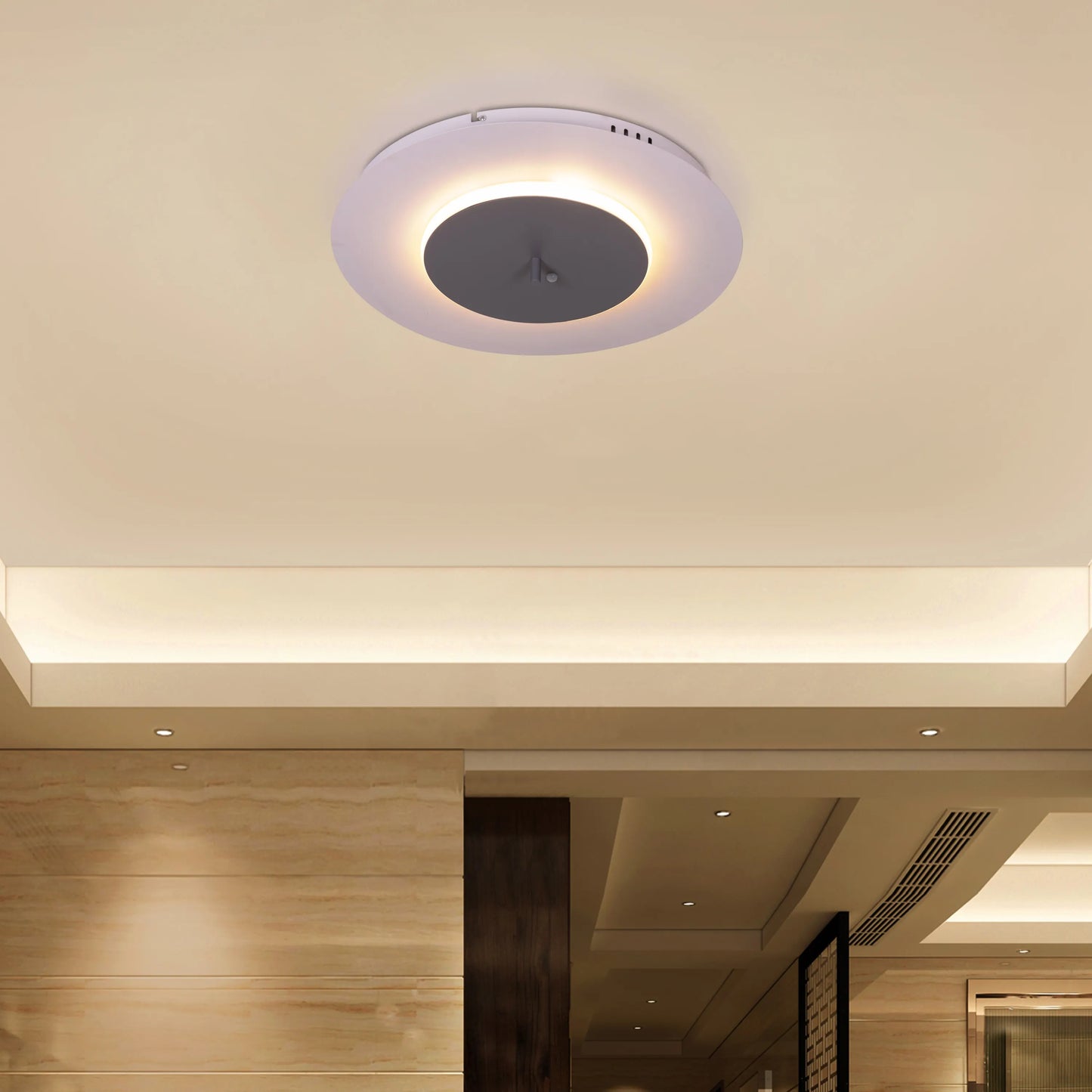 White book-shaped dimmable LED ceiling light with remote control