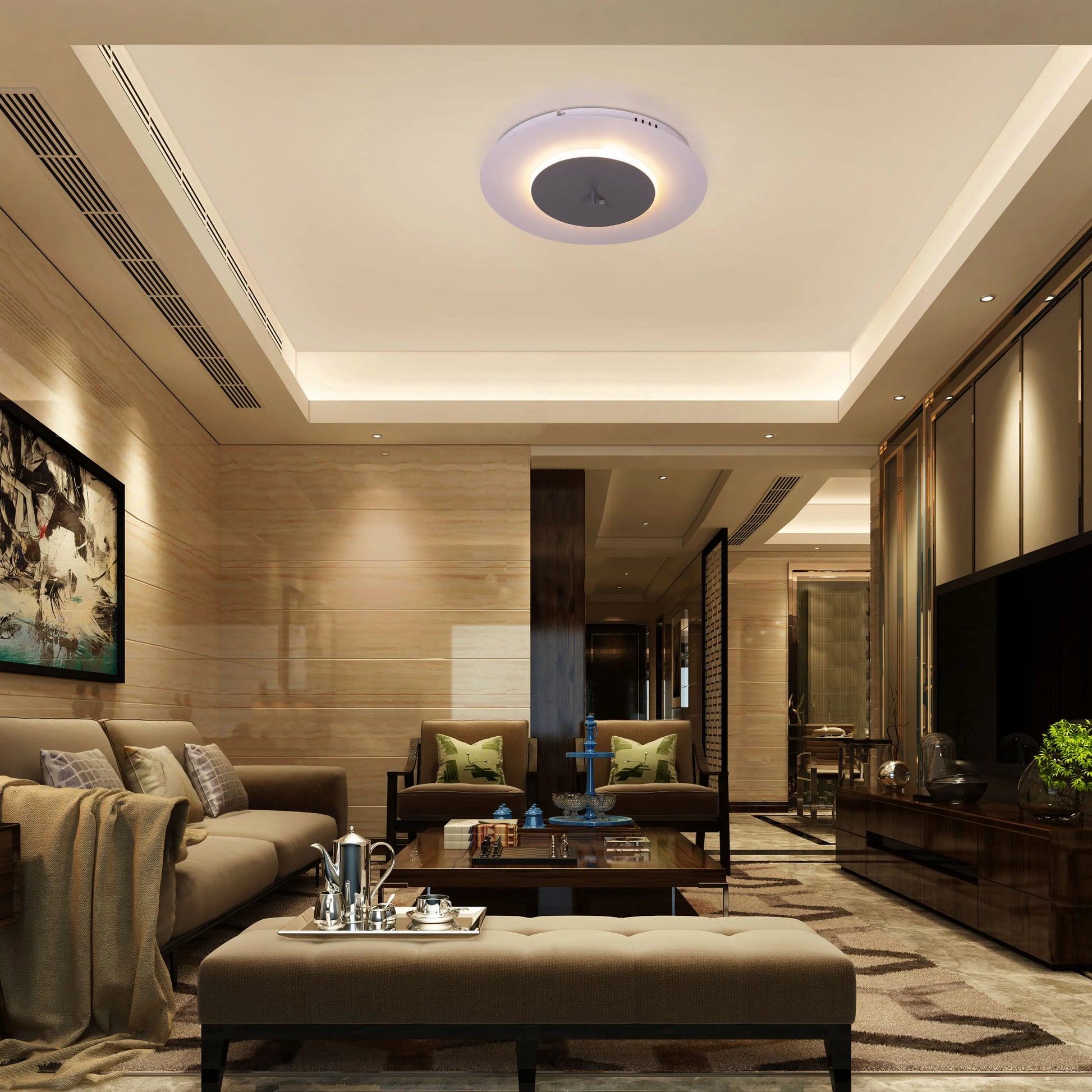 White book-shaped dimmable LED ceiling light with remote control