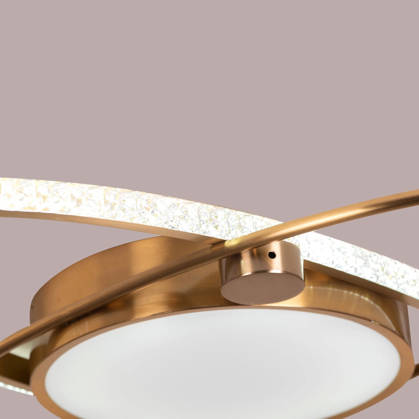 Bold Move (Gold, 3 Colour Dimmable LED with Remote Control) Crystal Ceiling Light