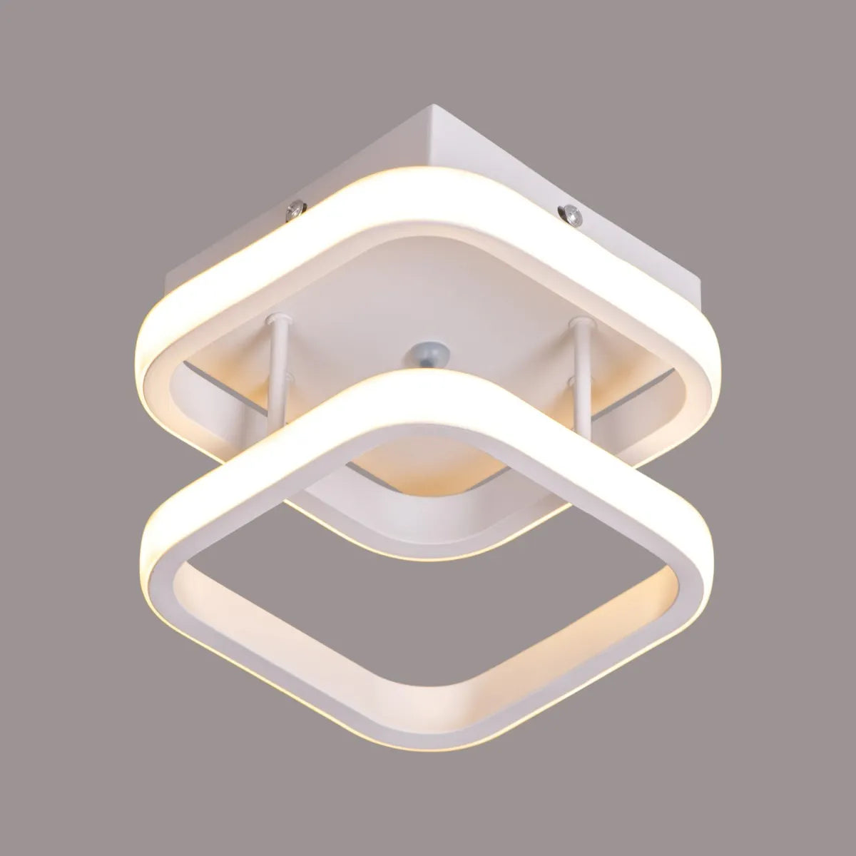 Stylish ceiling light with clean white finish and dimmable LED.