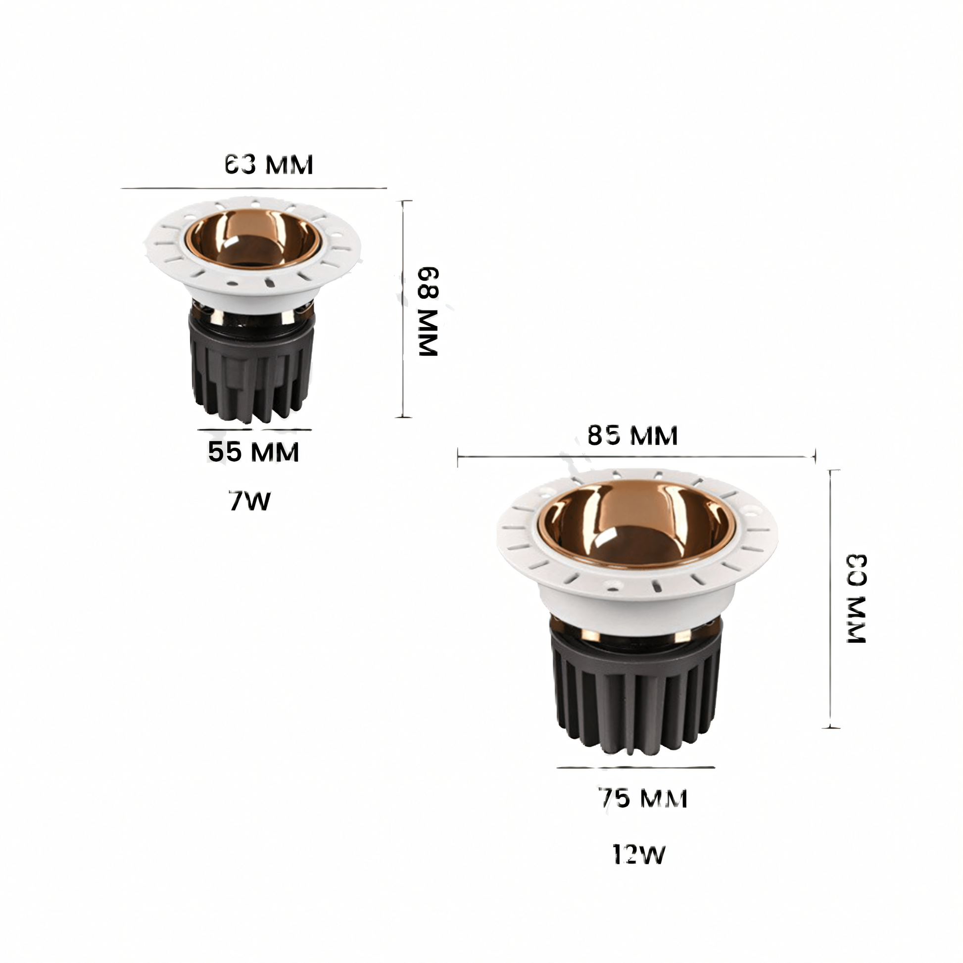 Energy-efficient 7W and 12W wattage options