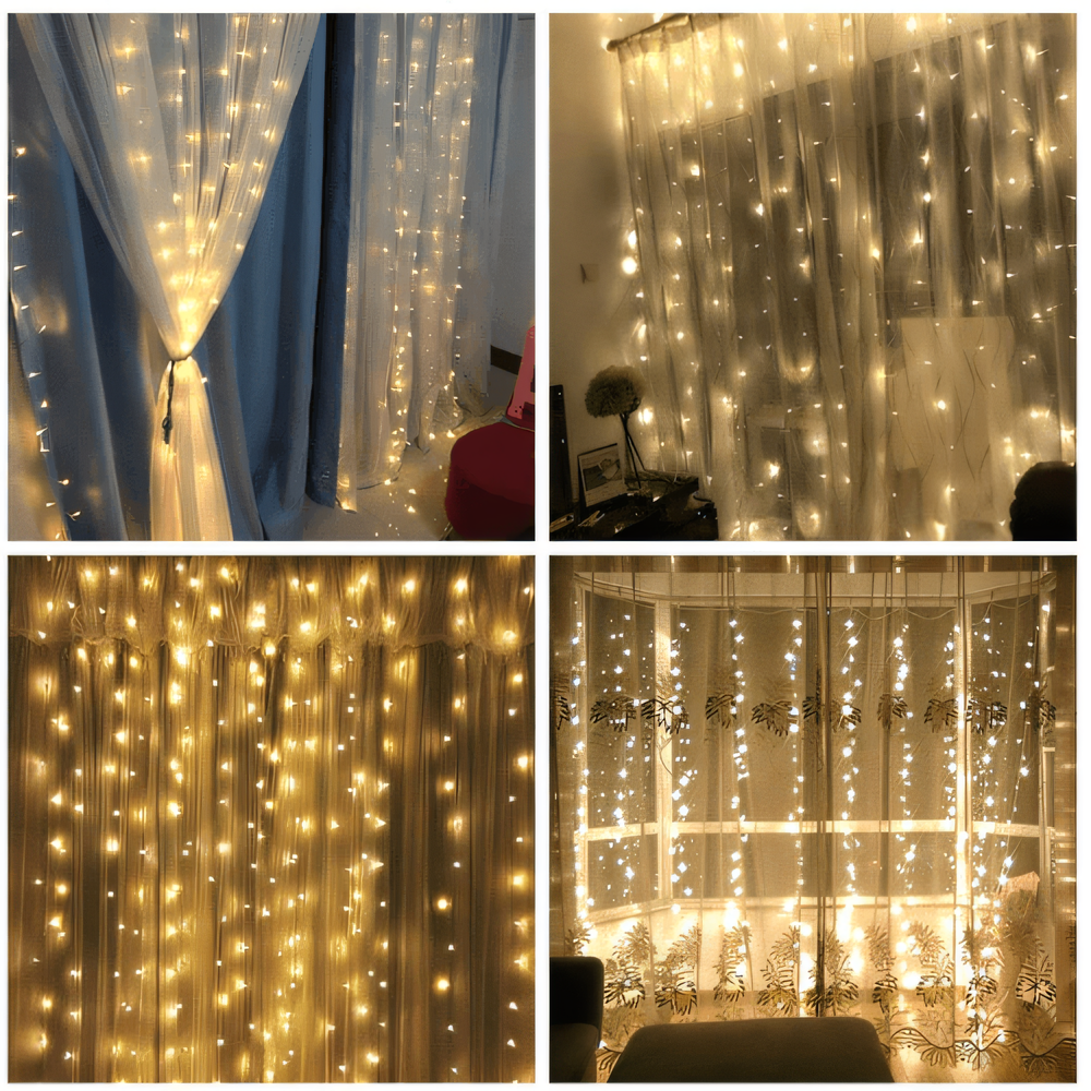 Decorative LED Fairy String Curtain Light - Warm White (240 LEDs)