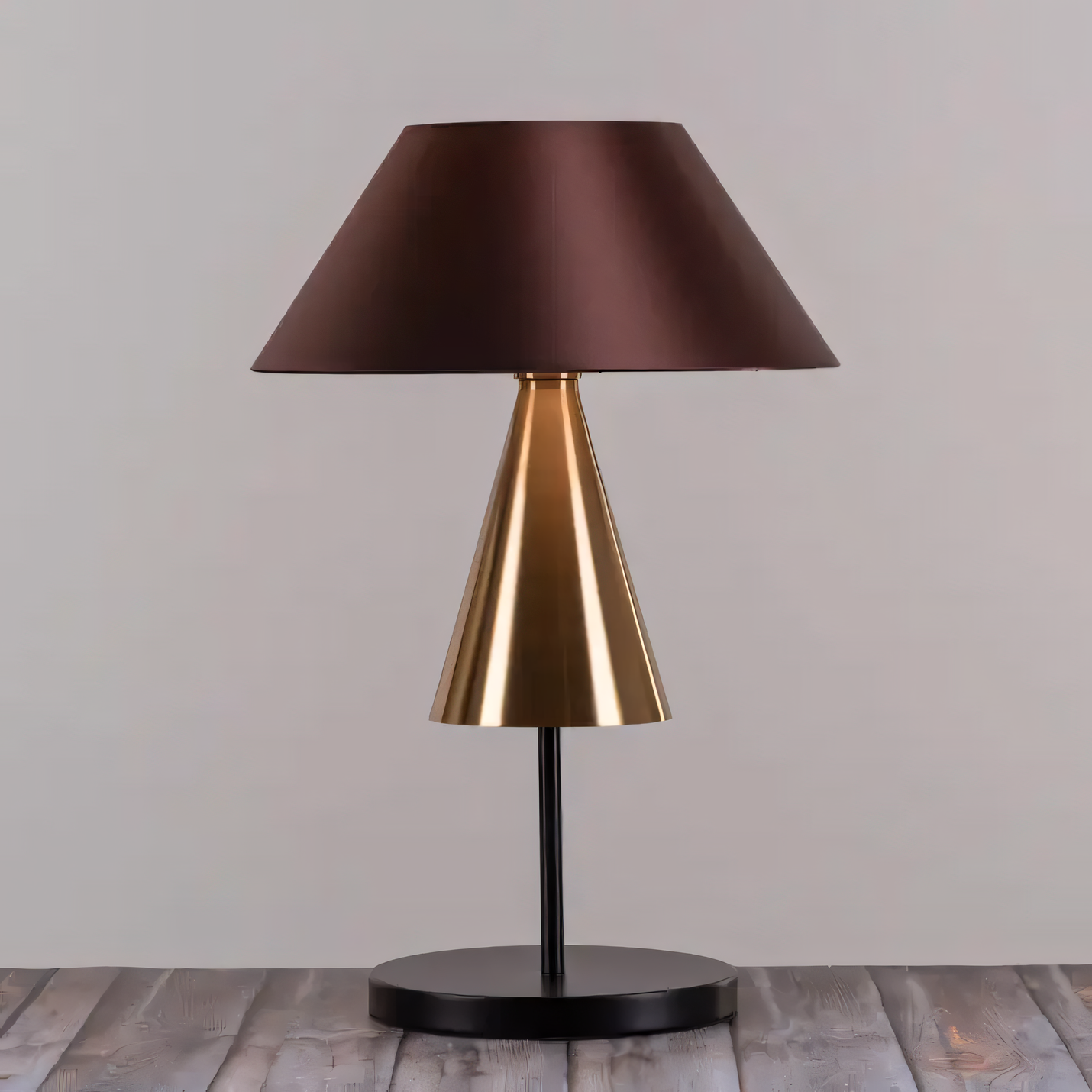 Slow Burn (Gold, Black) Table Lamp: Matte Gold Finish, Sleek Black Base