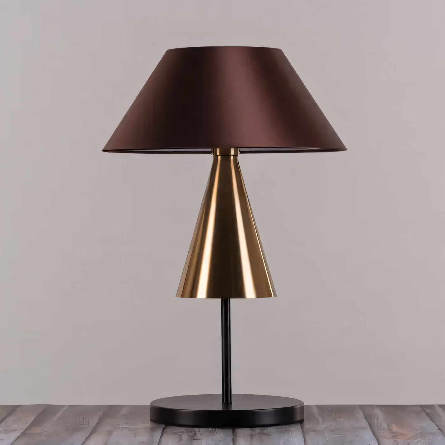 Slow Burn (Gold, Black) Table Lamp: Captivating Metallic and Fabric Harmony