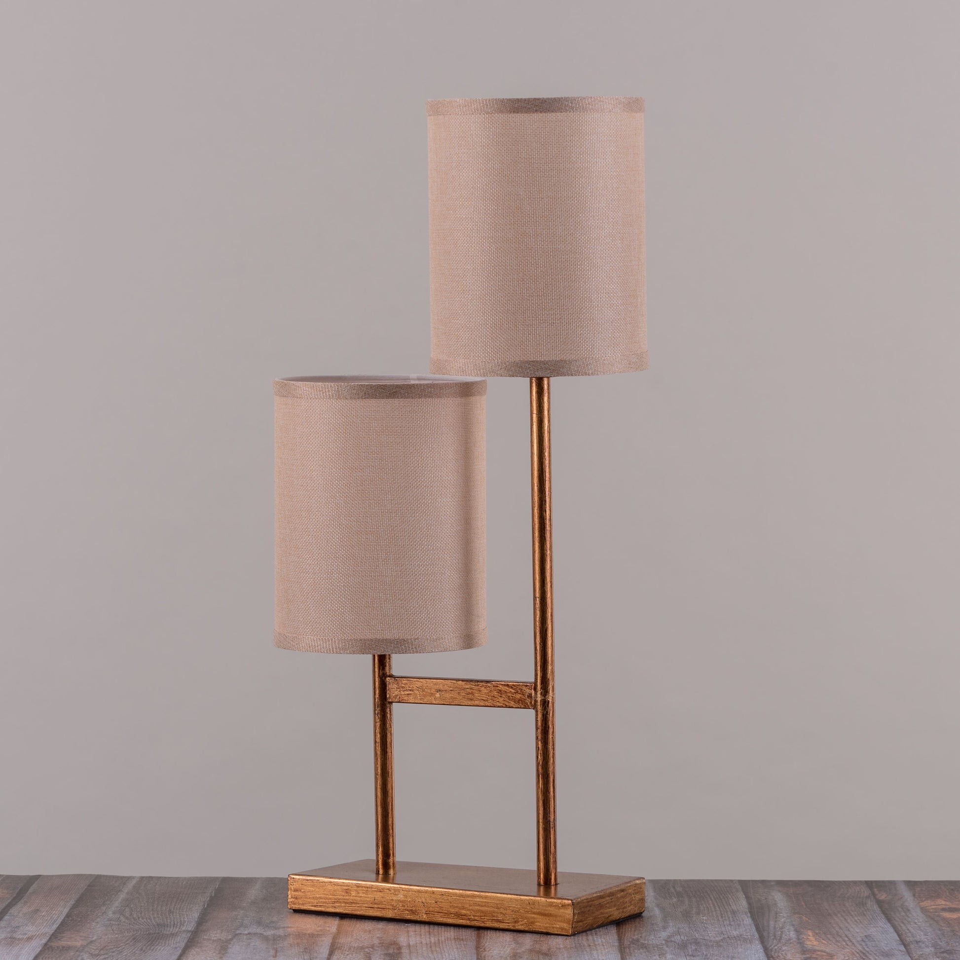 Warm and inviting ambiance from gold and marble lamp