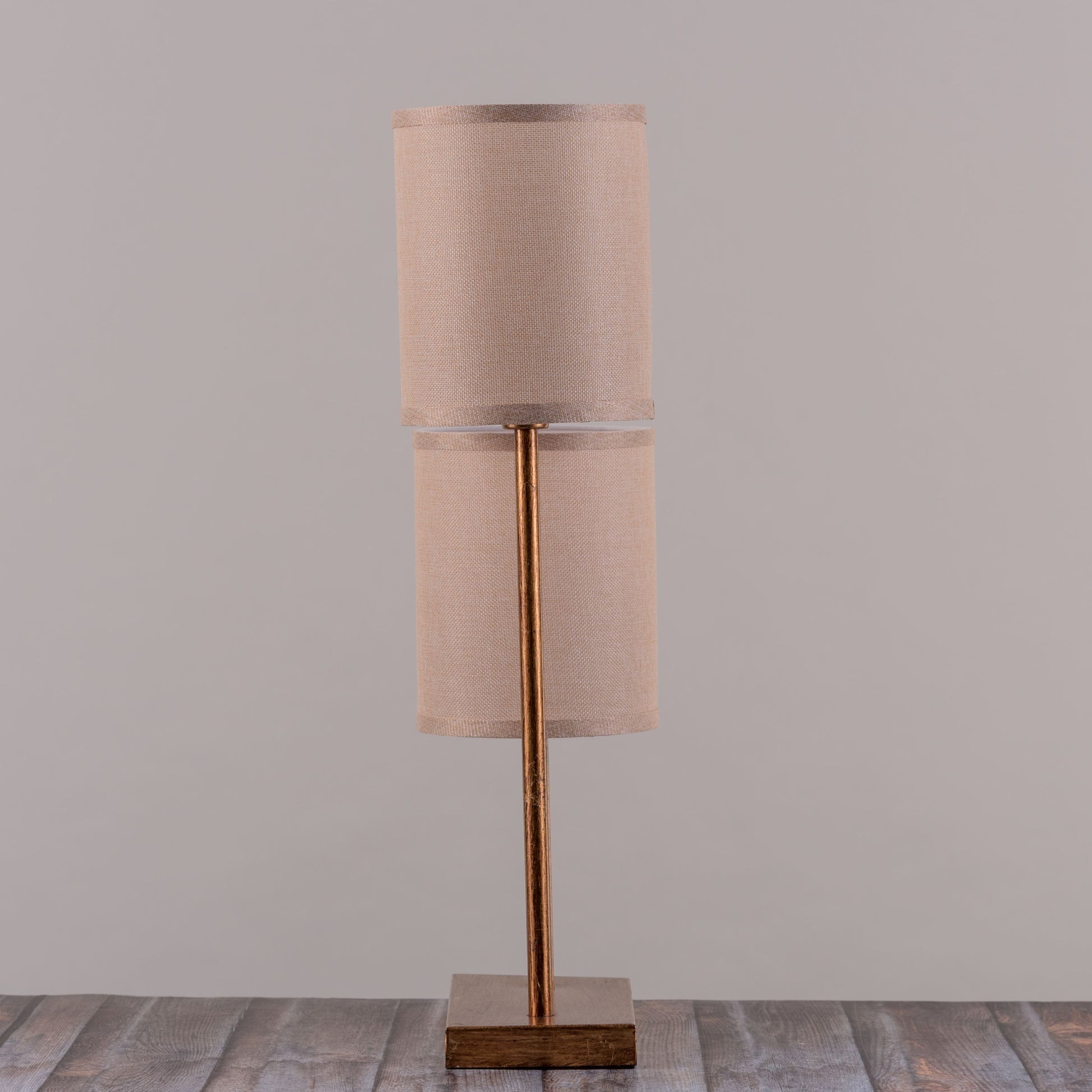 Dual-light functionality in a gold and marble lamp