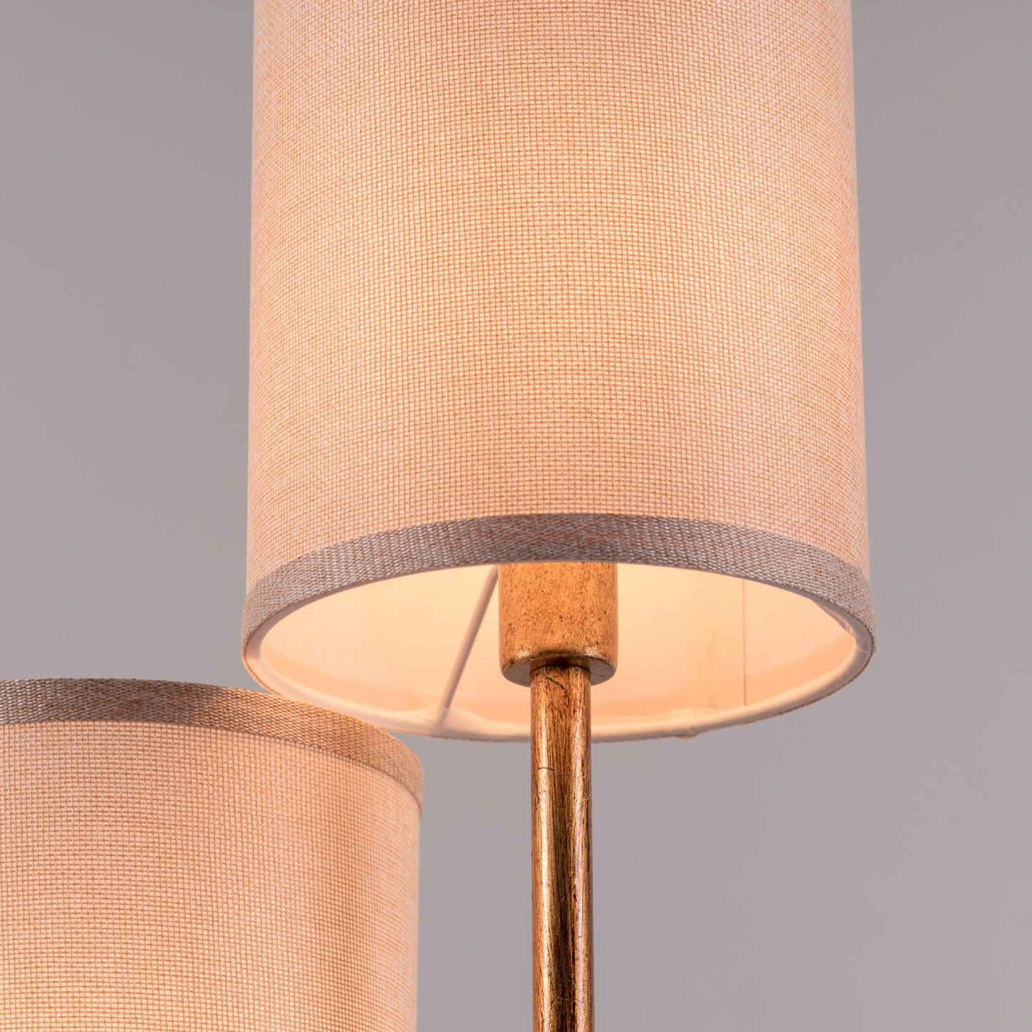 Gold and marble table lamp with fabric shade