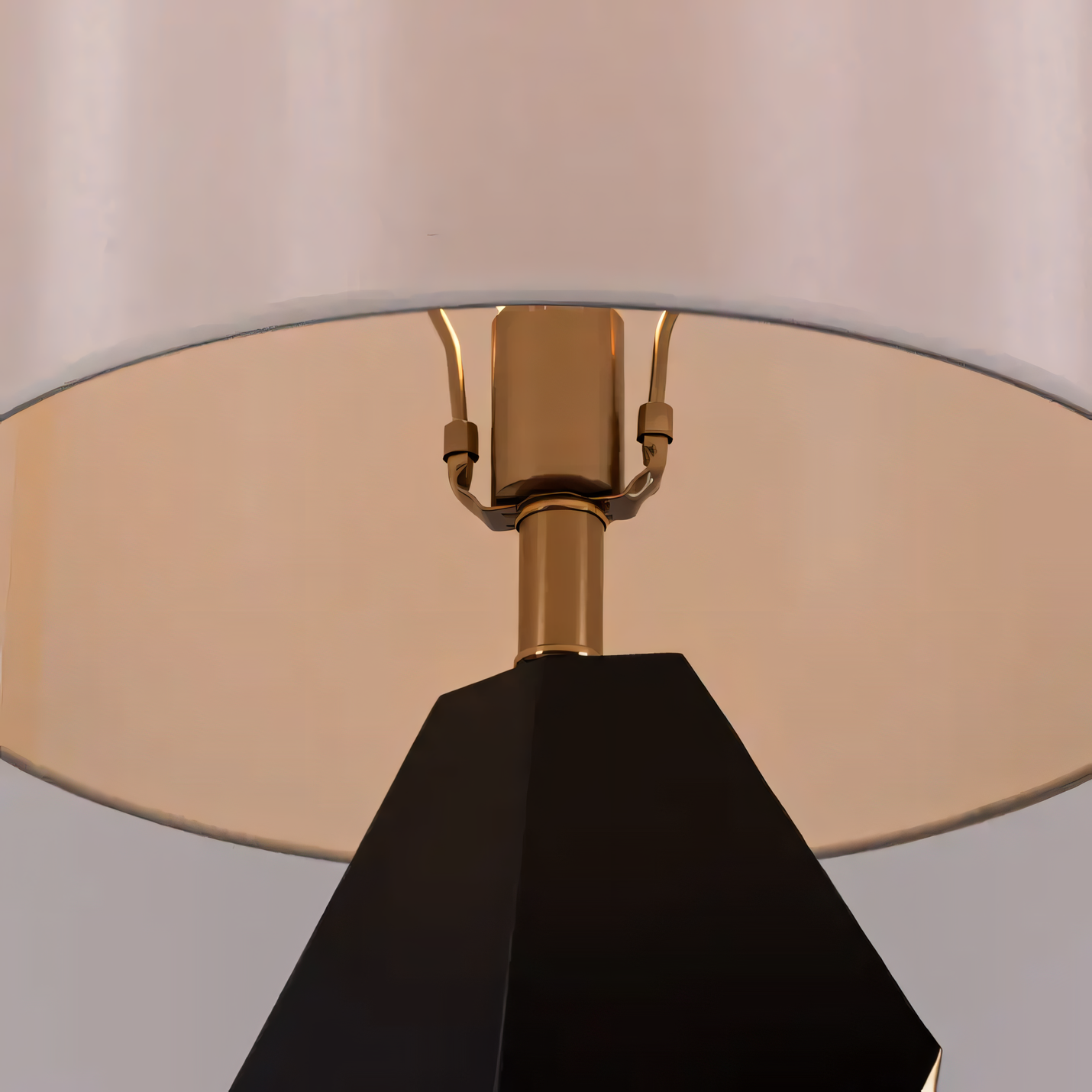 Striking black and gold ceramic base of the Checklist (Black, Gold) Ceramic Table Lamp